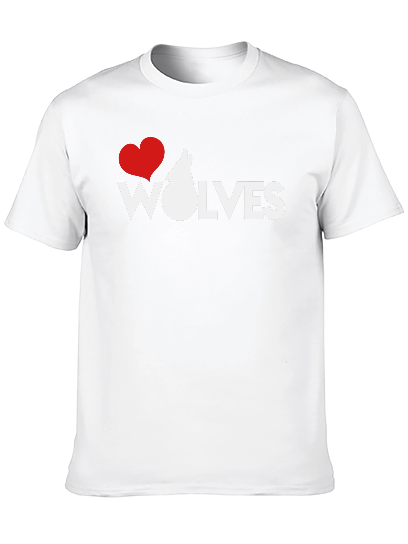 I Heart Wolves Black Graphic T-Shirt