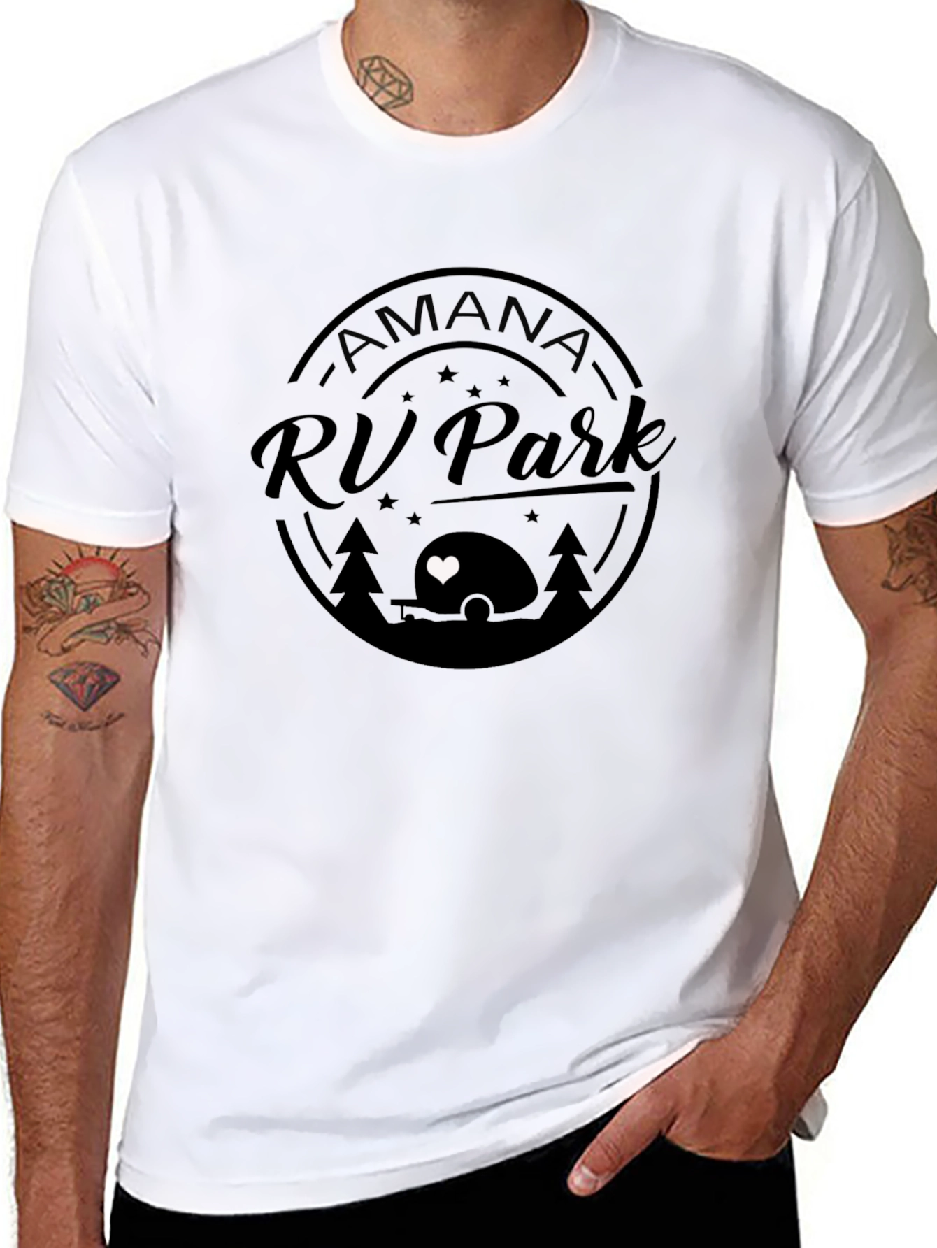 Amana RV Park Black Graphic T-Shirt