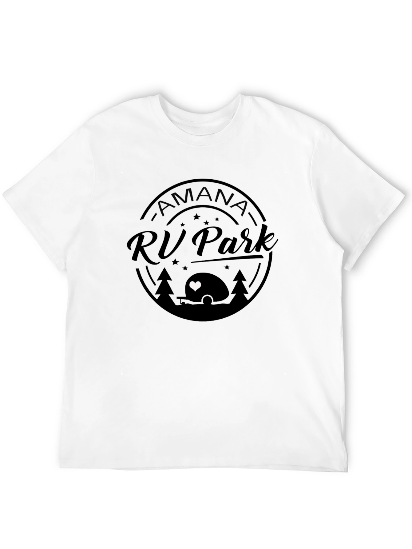 Amana RV Park Black Graphic T-Shirt