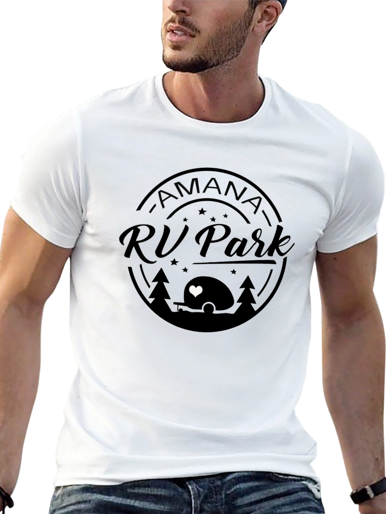 Amana RV Park Black Graphic T-Shirt