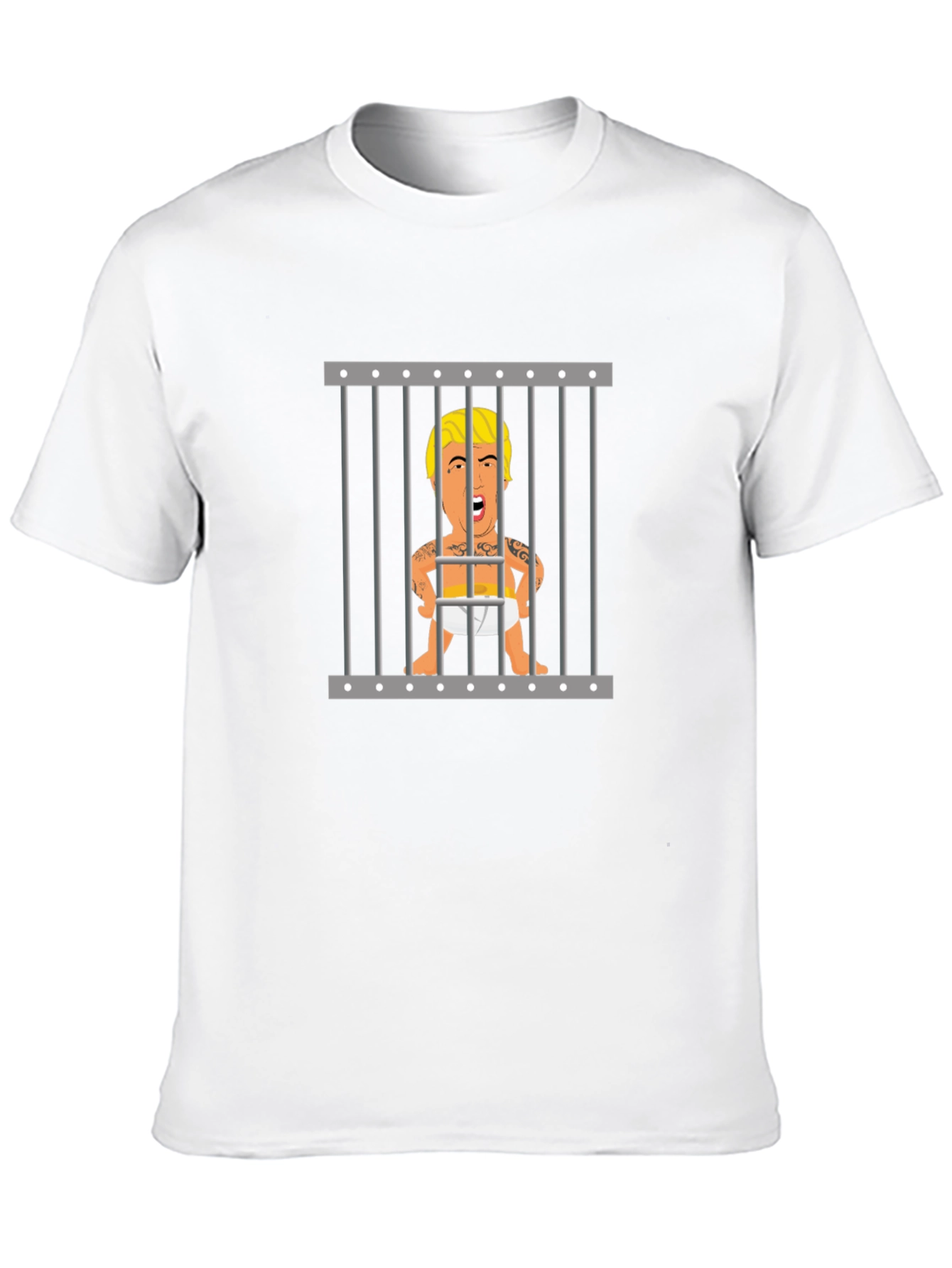 Baby Trump Behind Bars Black T-Shirt