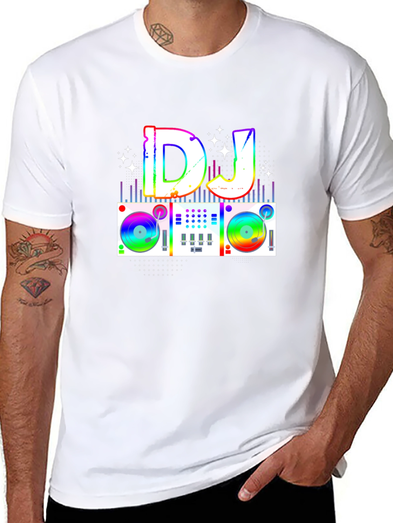 Rainbow DJ Turntable Graphic Tee