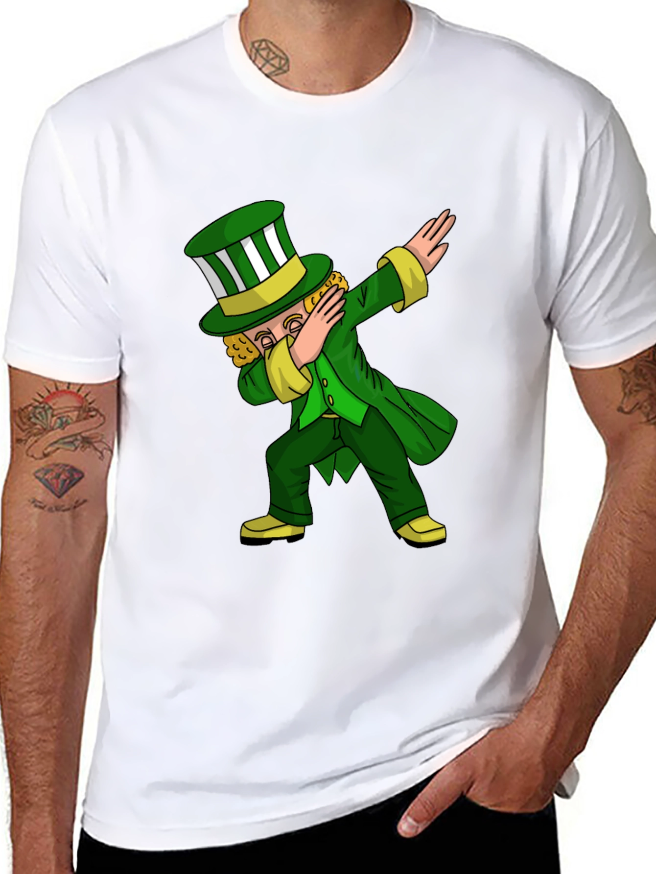 St. Patricks Day Leprechaun Dab Black T-Shirt
