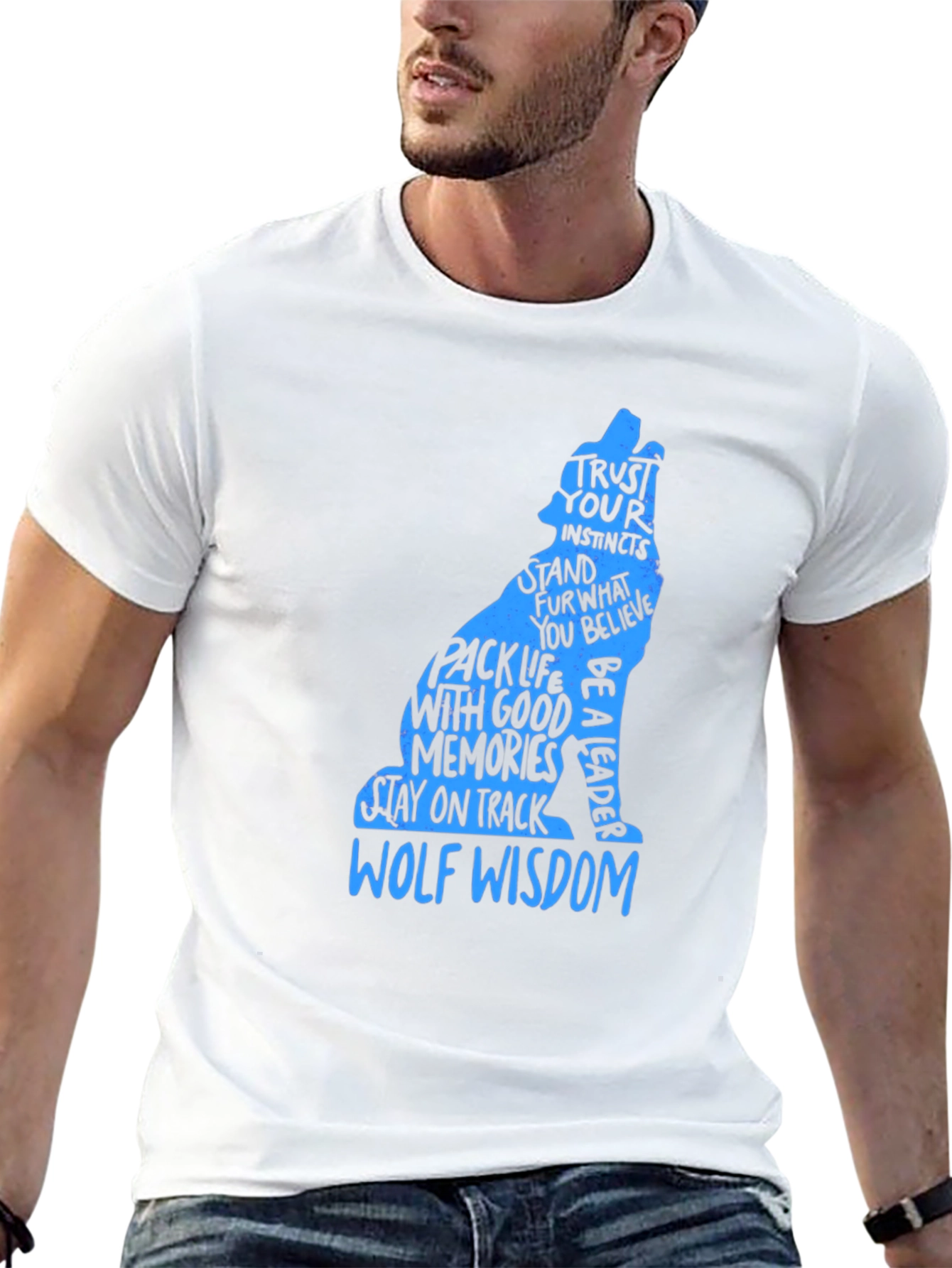 Wolf Wisdom Graphic Print T-Shirt