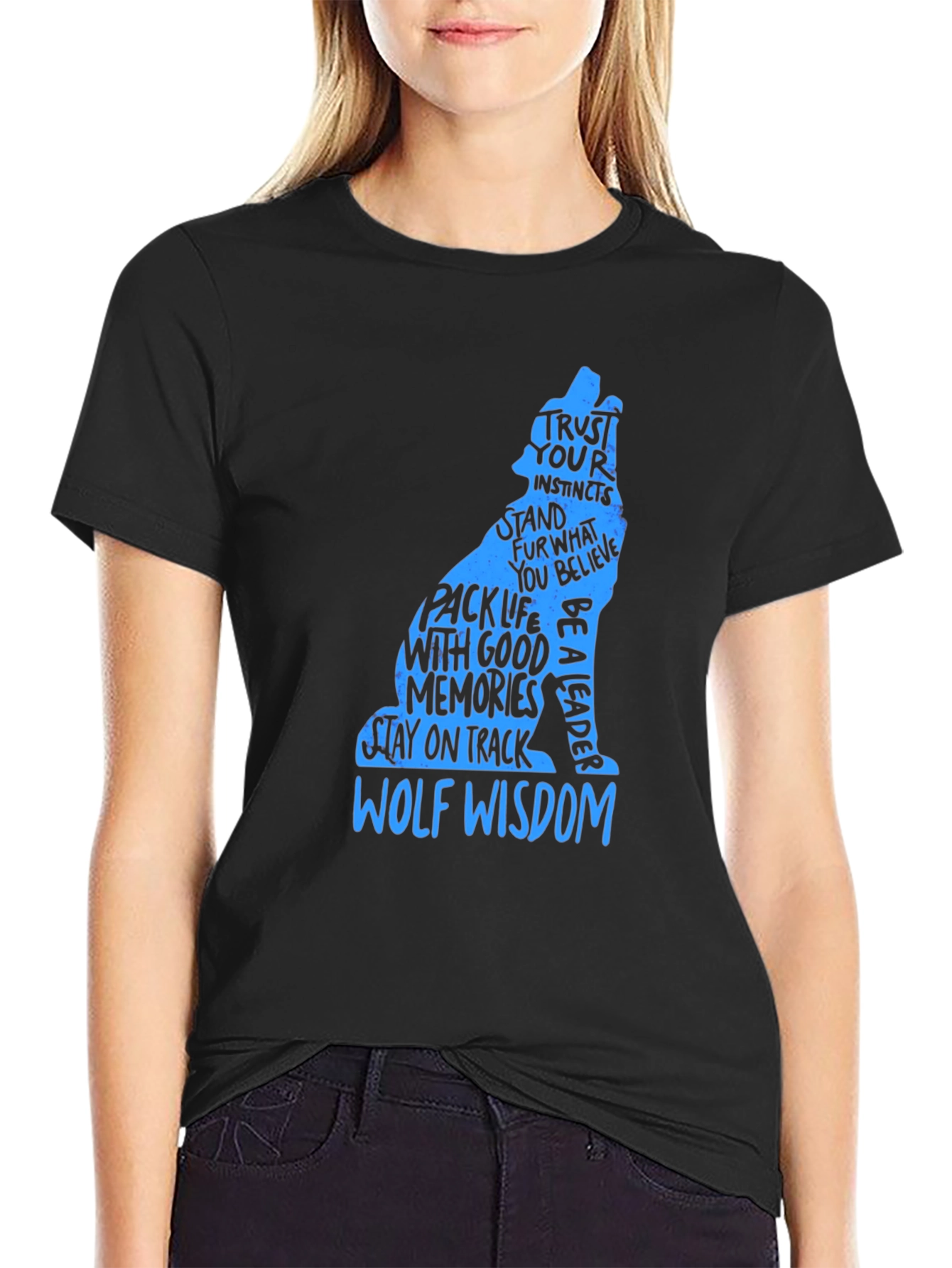 Wolf Wisdom Graphic Print T-Shirt