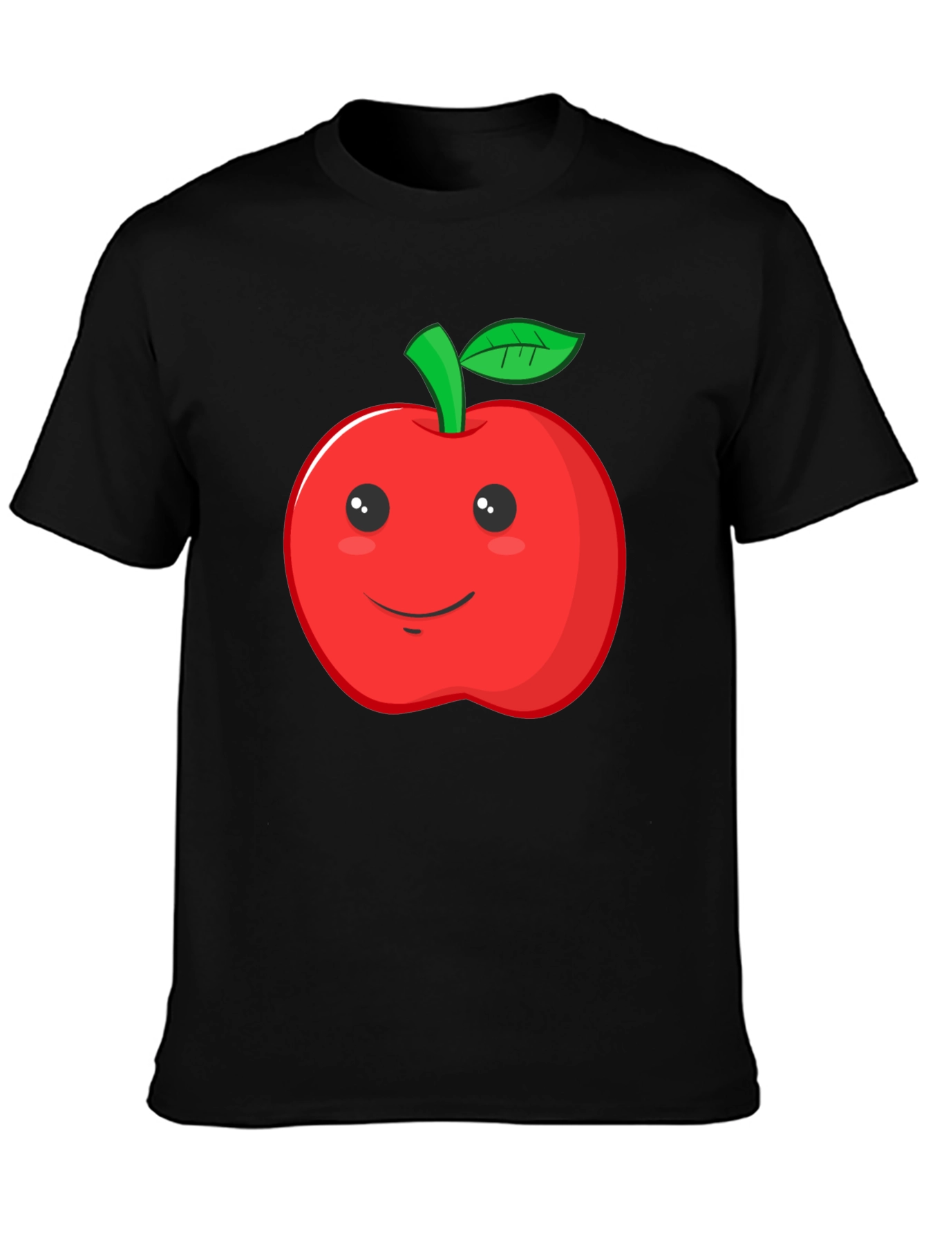Apple Graphic Black T-Shirt - Mens Crew Neck