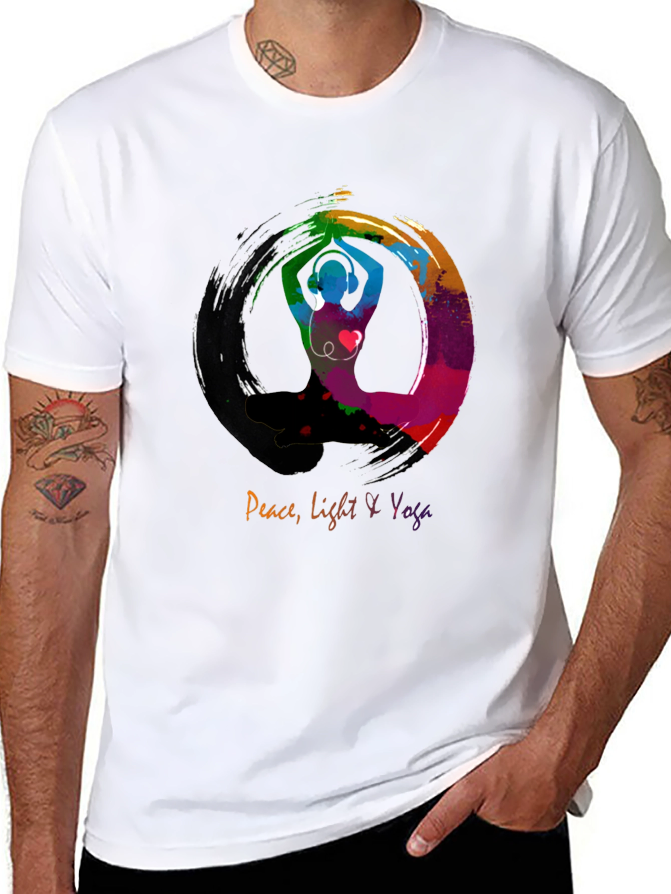 Peace Light Yoga T-Shirt - Zen Circle Design