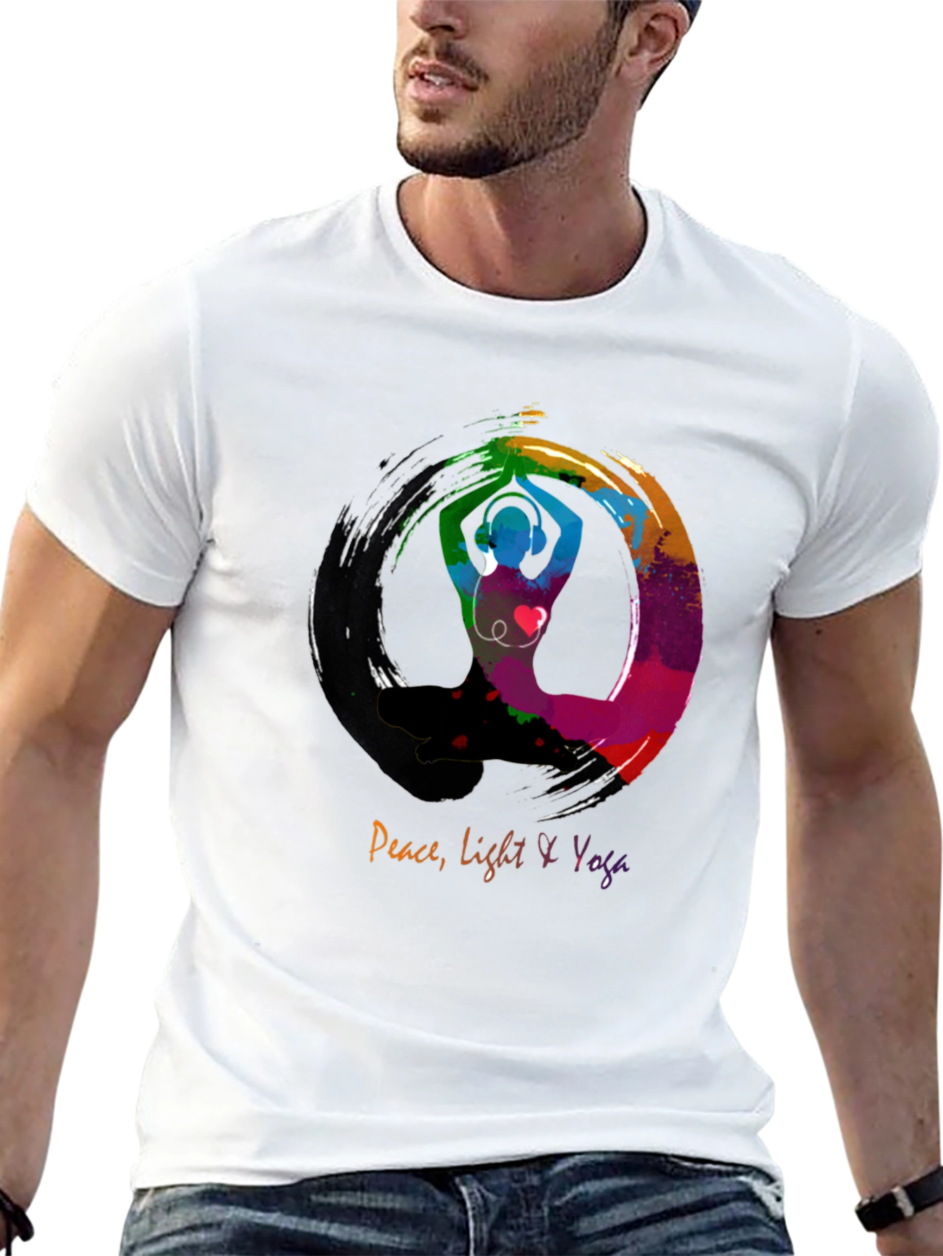 Peace Light Yoga T-Shirt - Zen Circle Design