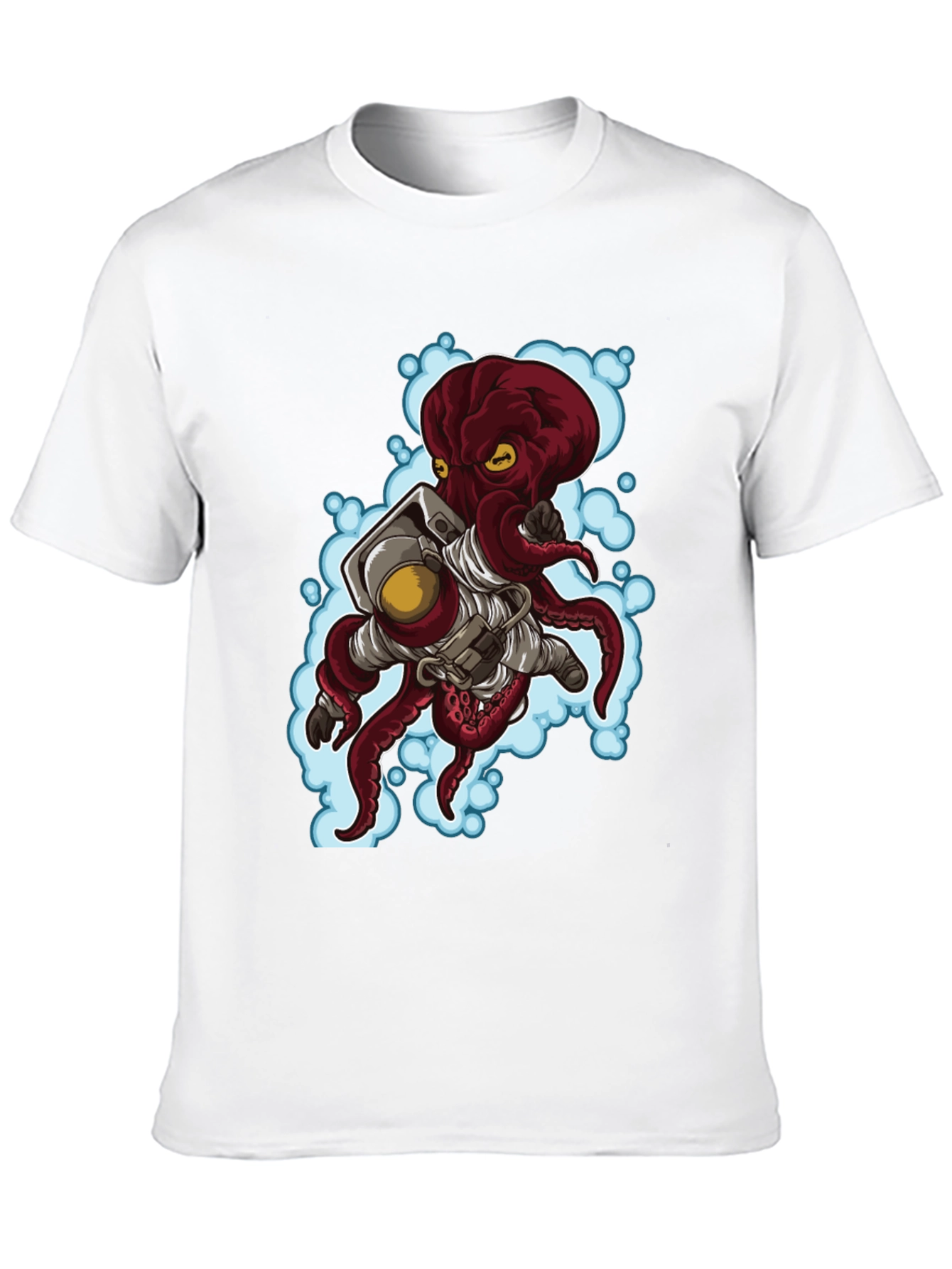 Astronaut Octopus Graphic Tee - Black Cotton
