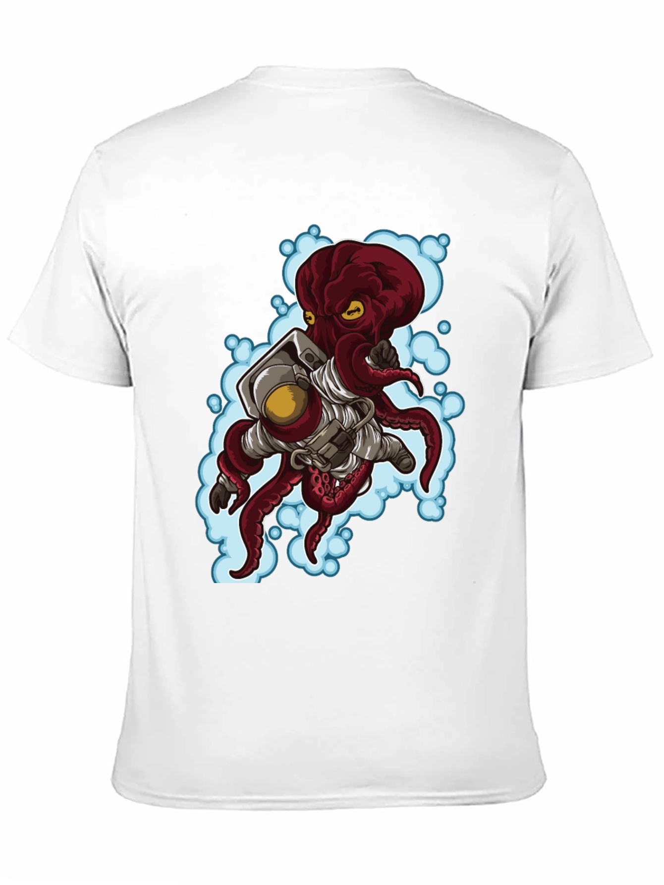Astronaut Octopus Graphic Tee - Black Cotton