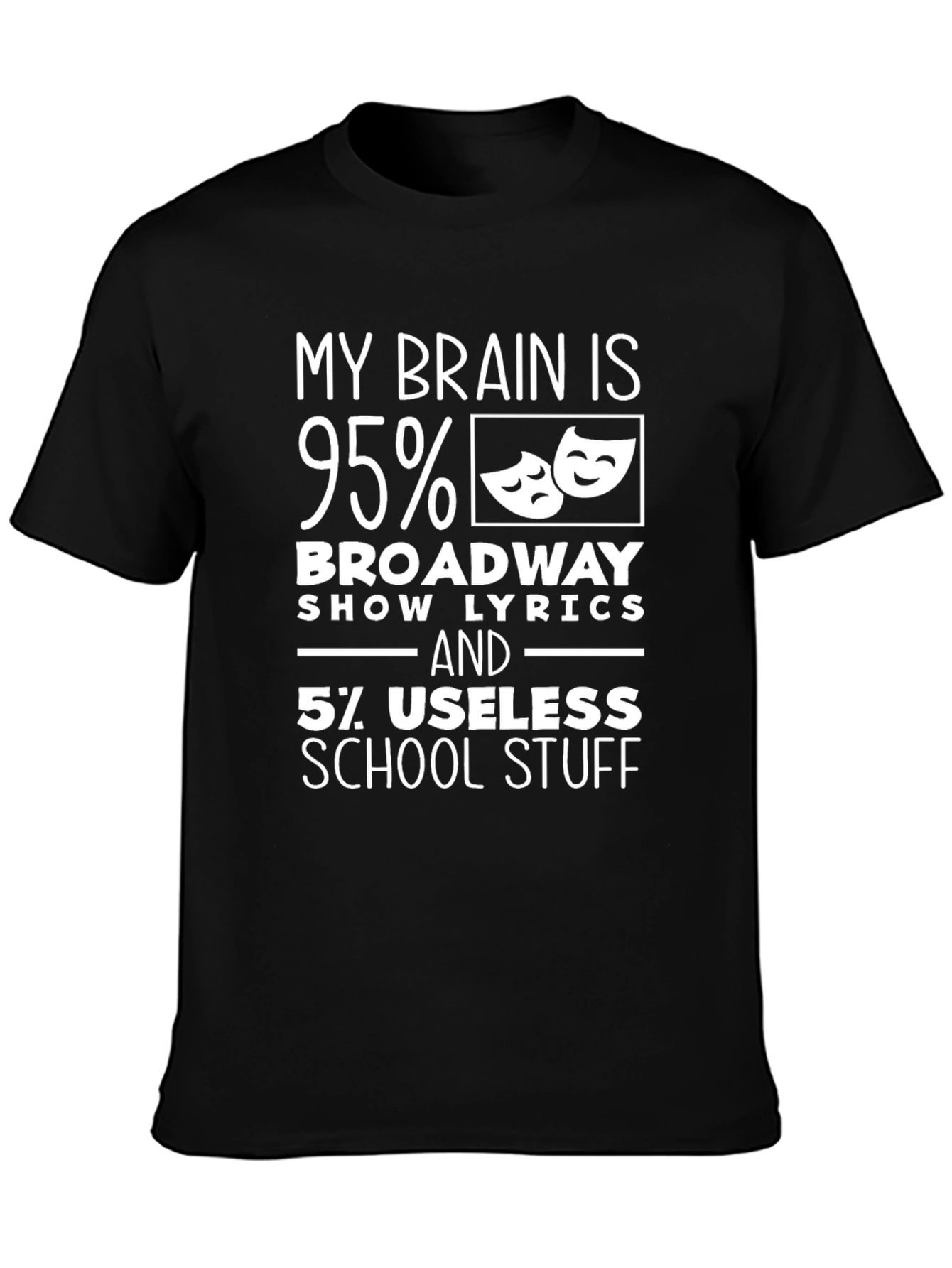 Broadway Lyrics T-Shirt - My Brain Is 95%