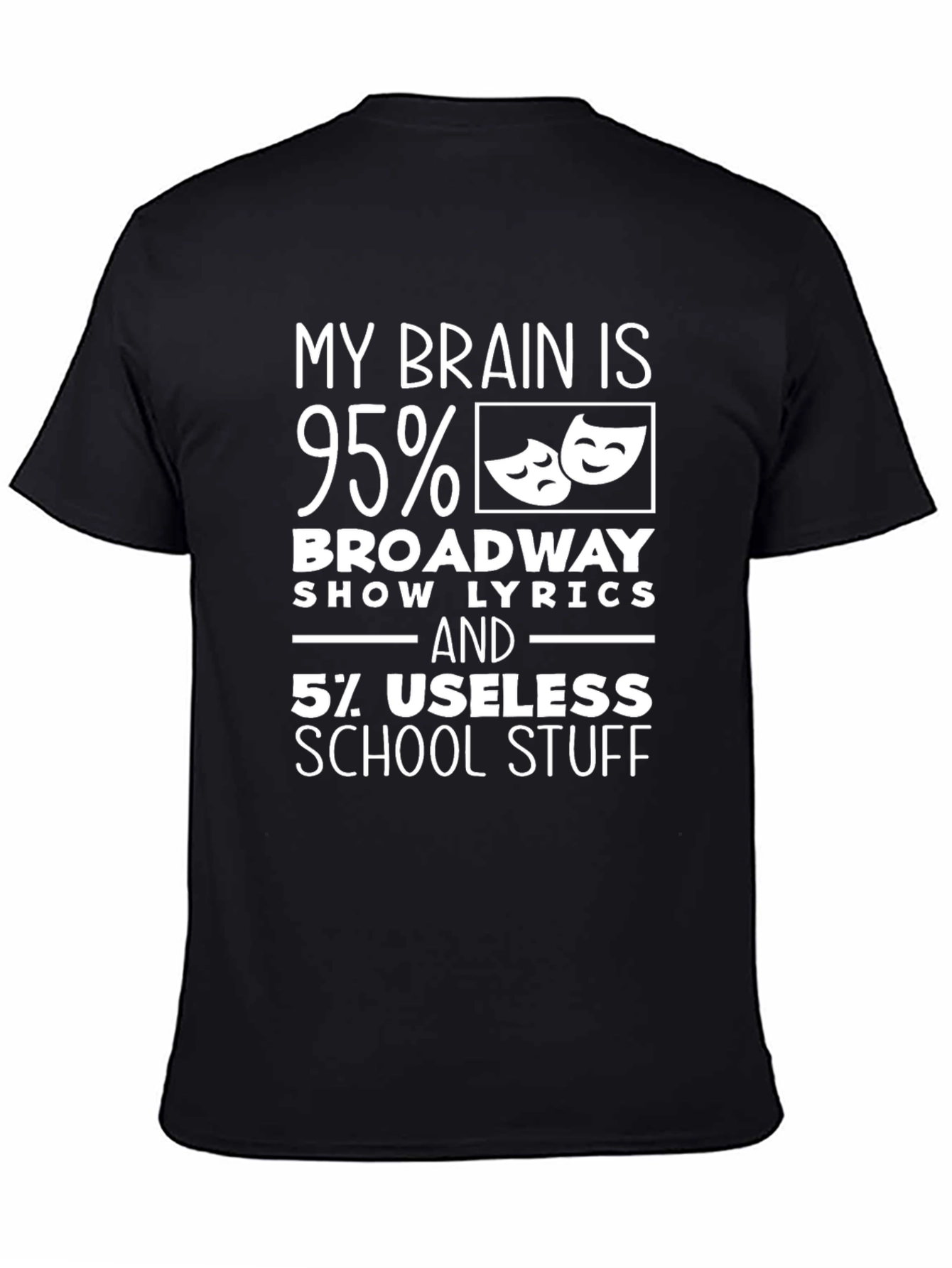Broadway Lyrics T-Shirt - My Brain Is 95%