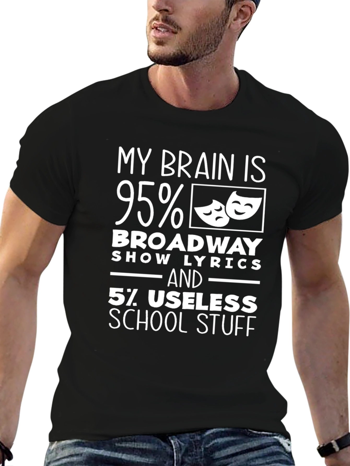 Broadway Lyrics T-Shirt - My Brain Is 95%