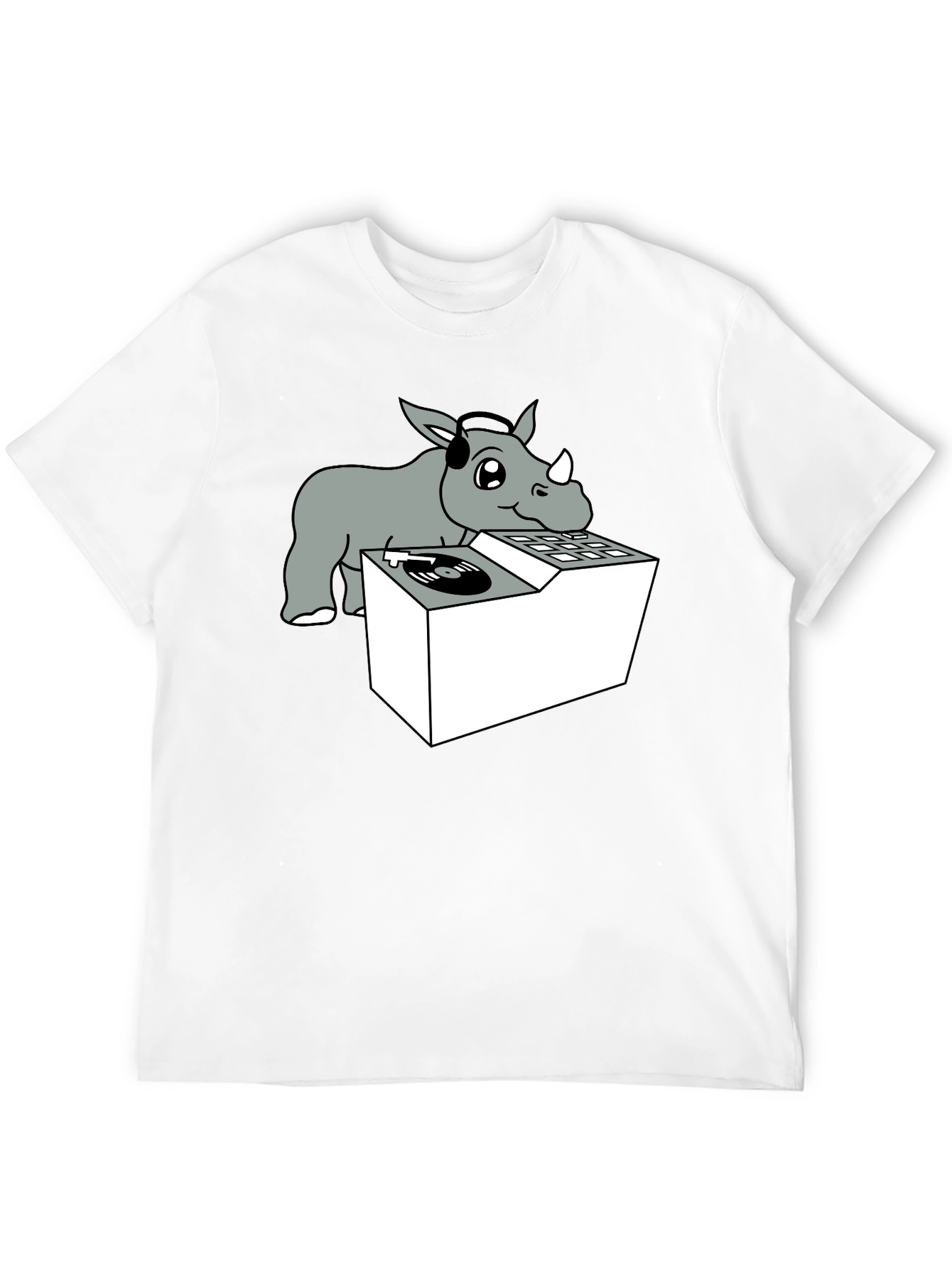 DJ Rhino Graphic Tee - Music Lover Shirt