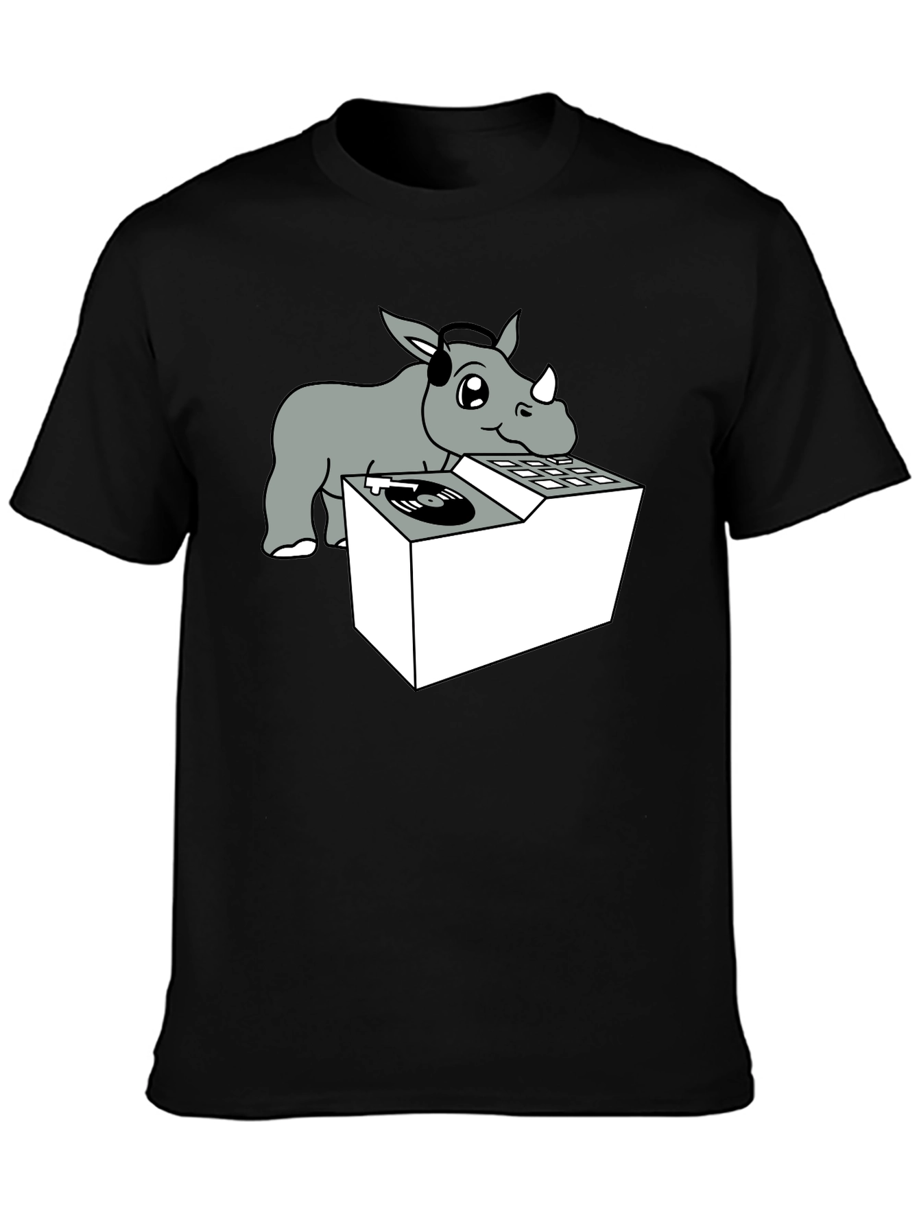 DJ Rhino Graphic Tee - Music Lover Shirt