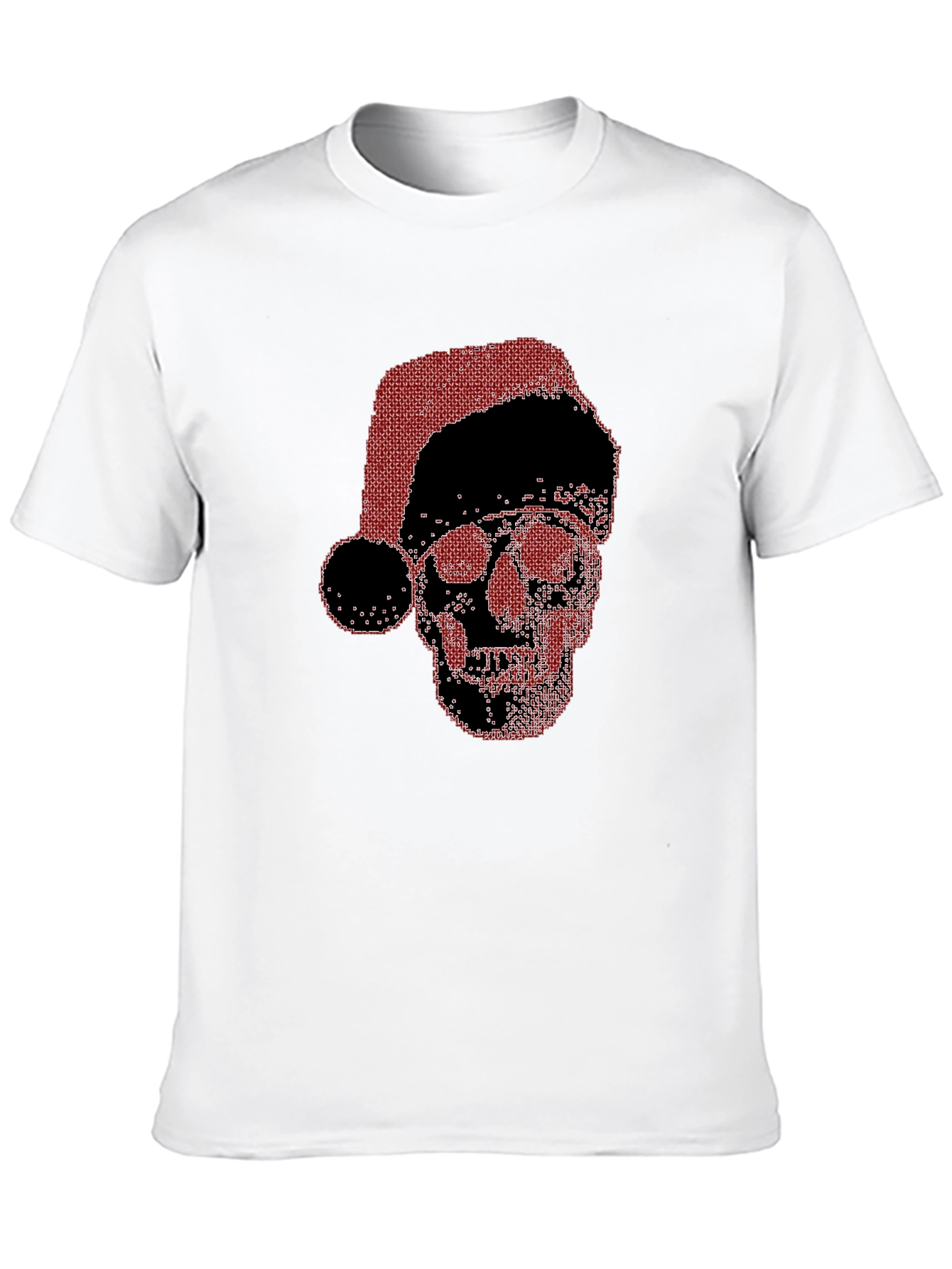 Skull Santa Hat Black T-Shirt