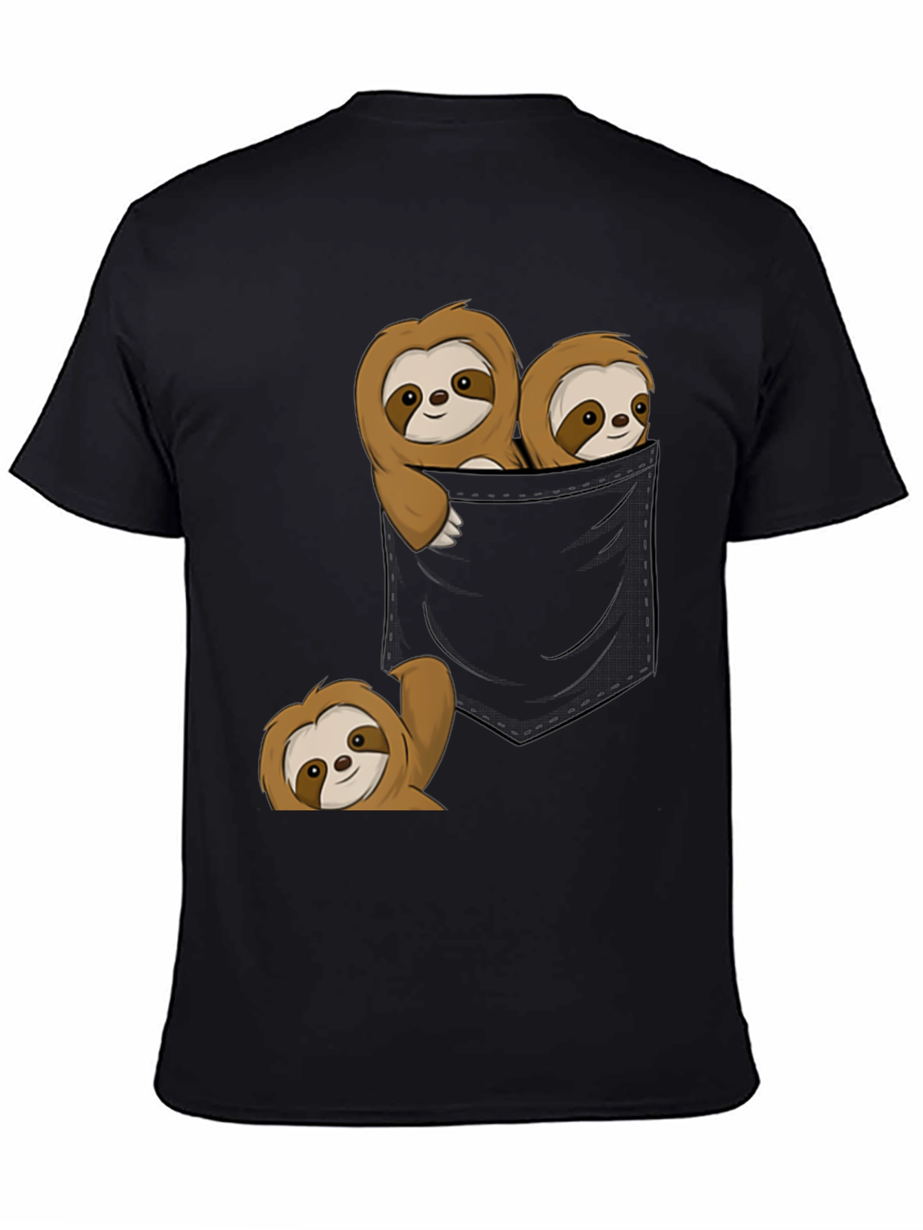 Sloth Pocket T-Shirt - Cute Animal Graphic Tee