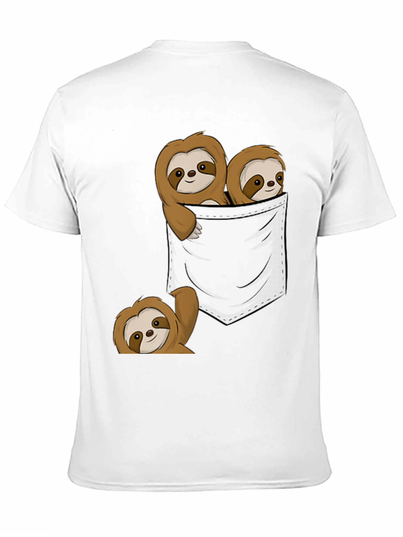 Sloth Pocket T-Shirt - Cute Animal Graphic Tee