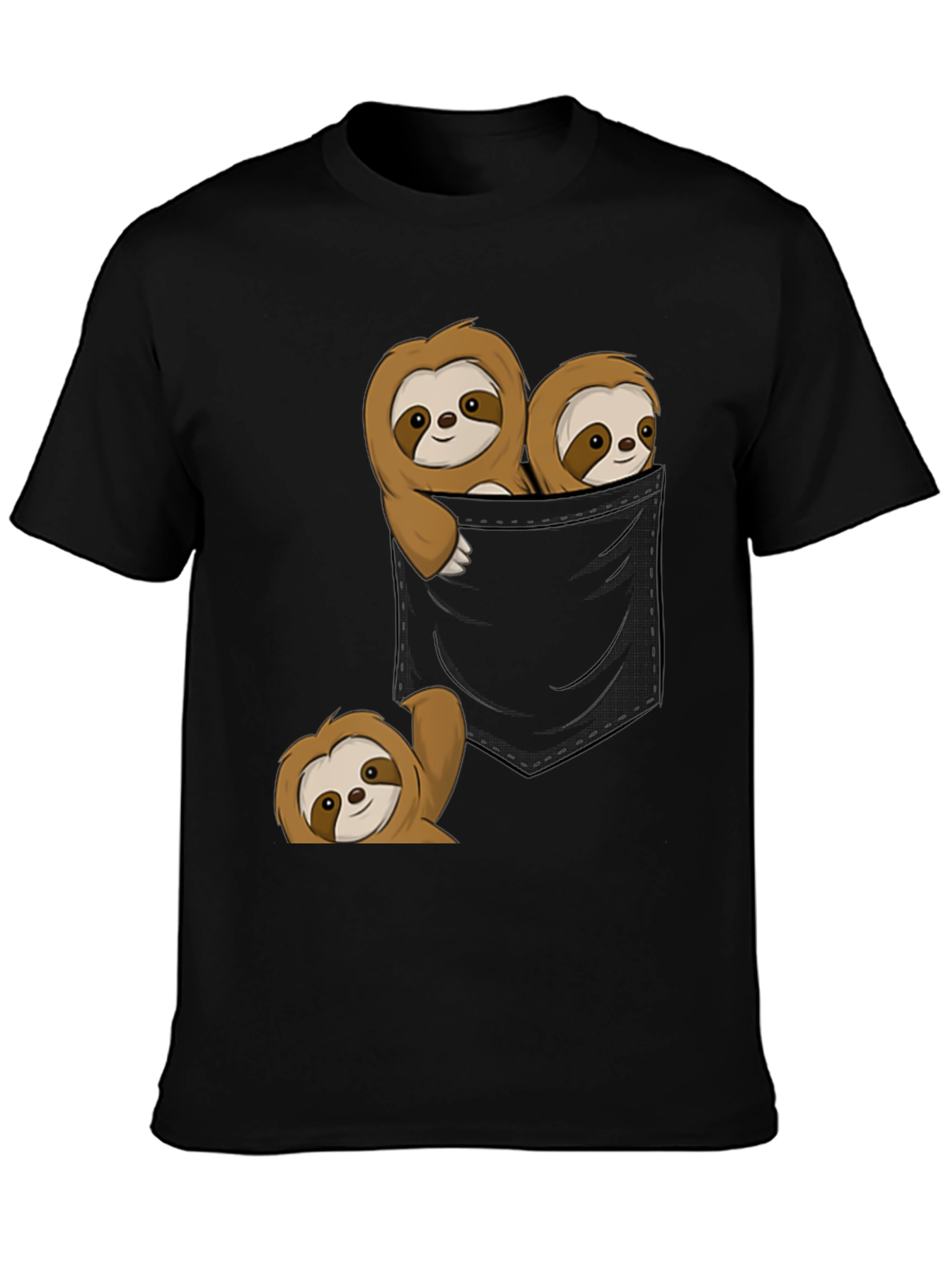 Sloth Pocket T-Shirt - Cute Animal Graphic Tee