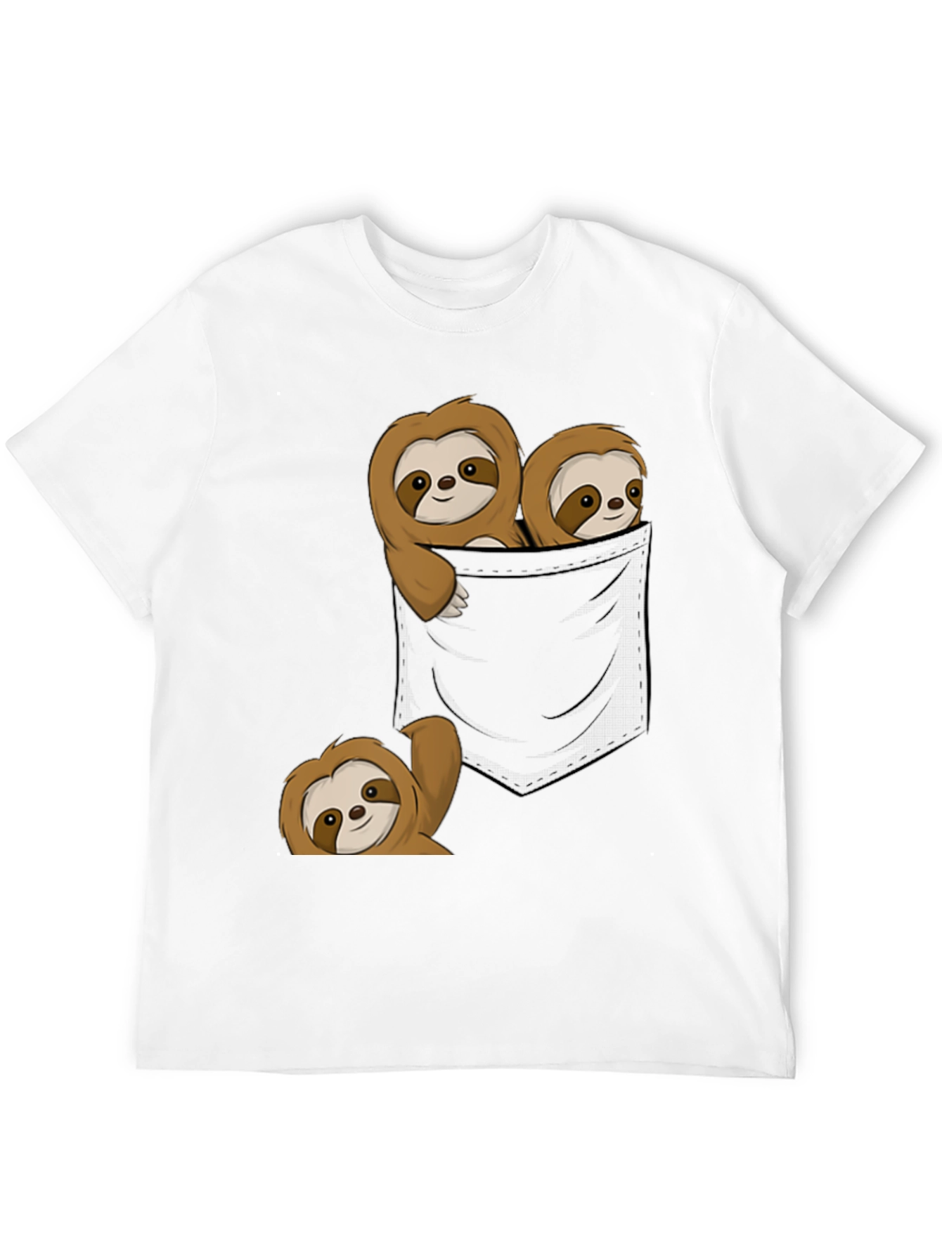 Sloth Pocket T-Shirt - Cute Animal Graphic Tee