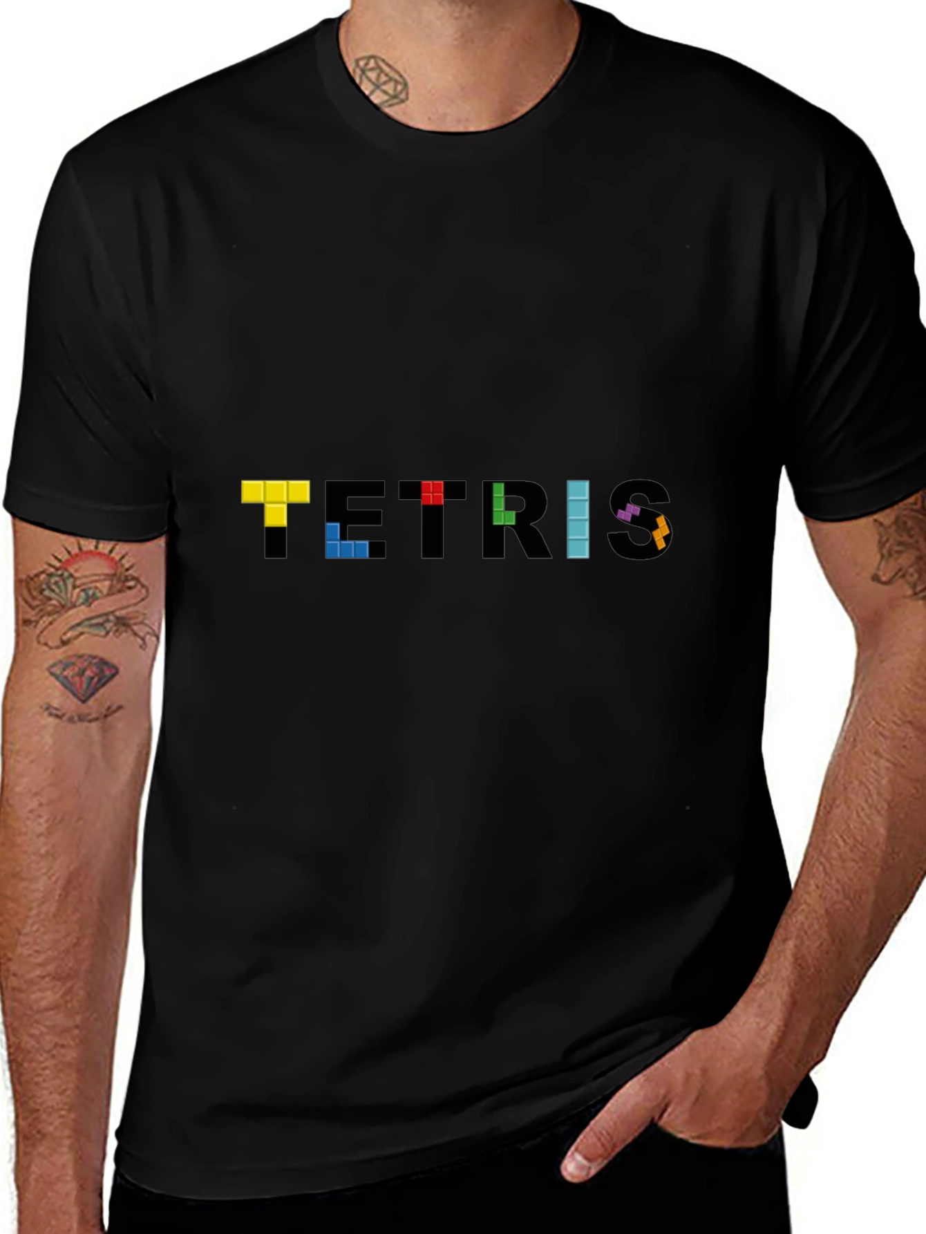 Tetris Pixel Art T-Shirt - Classic Gaming Tee