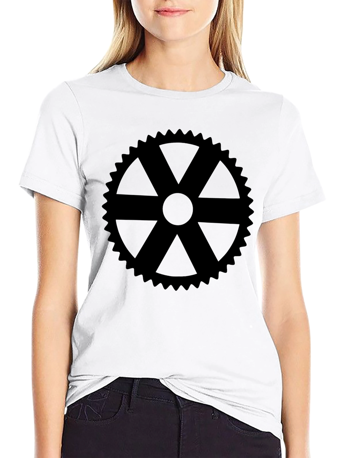 Black Gear Graphic Tee - Modern Style