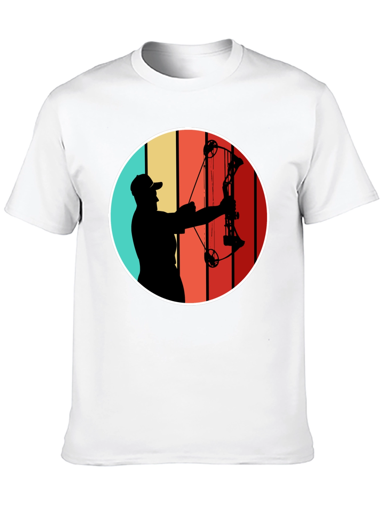 Archery Silhouette Tee - Retro Style Bow Hunter T-Shirt