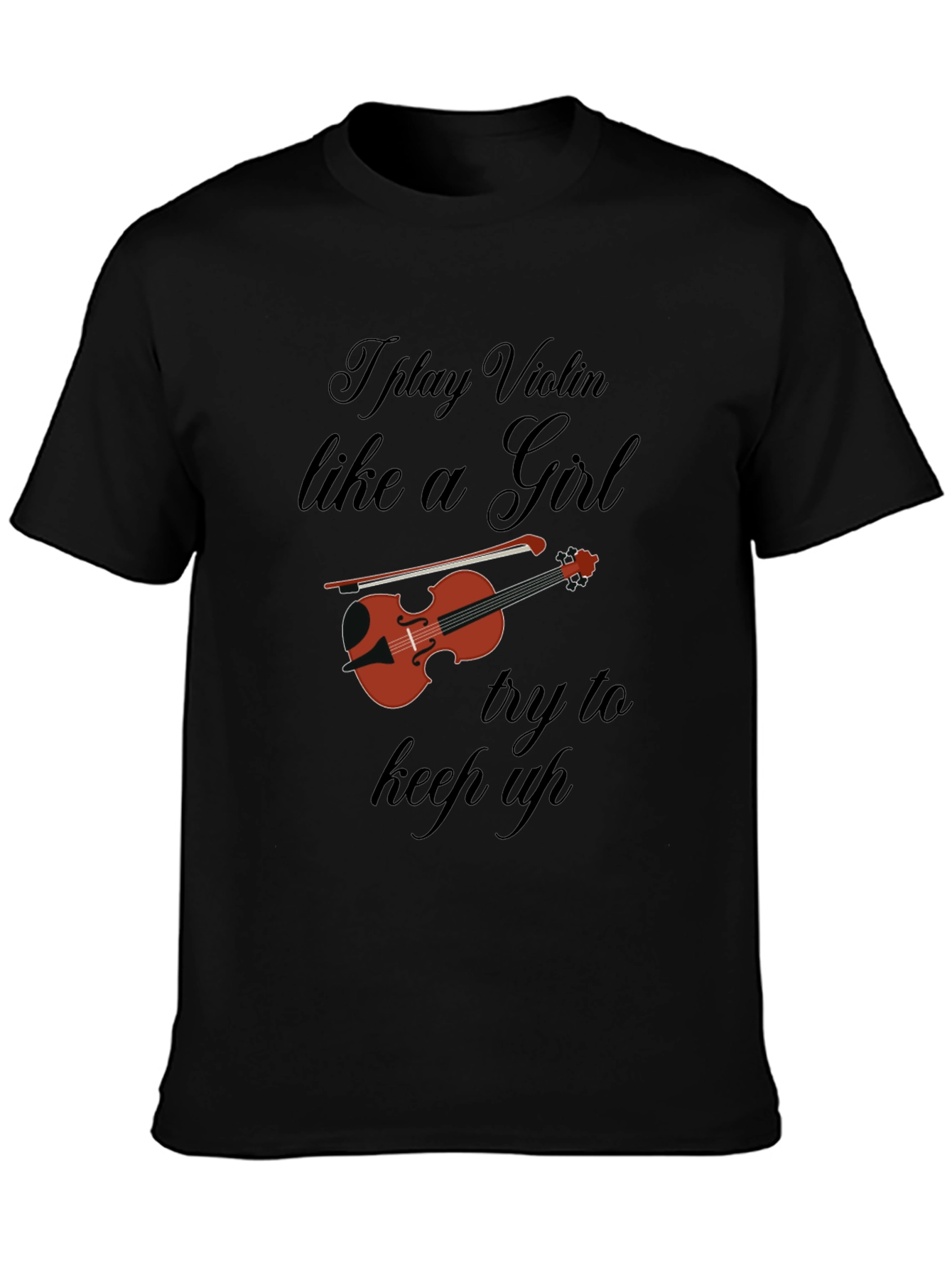 Violin Player Black T-Shirt - Funny Music Tee