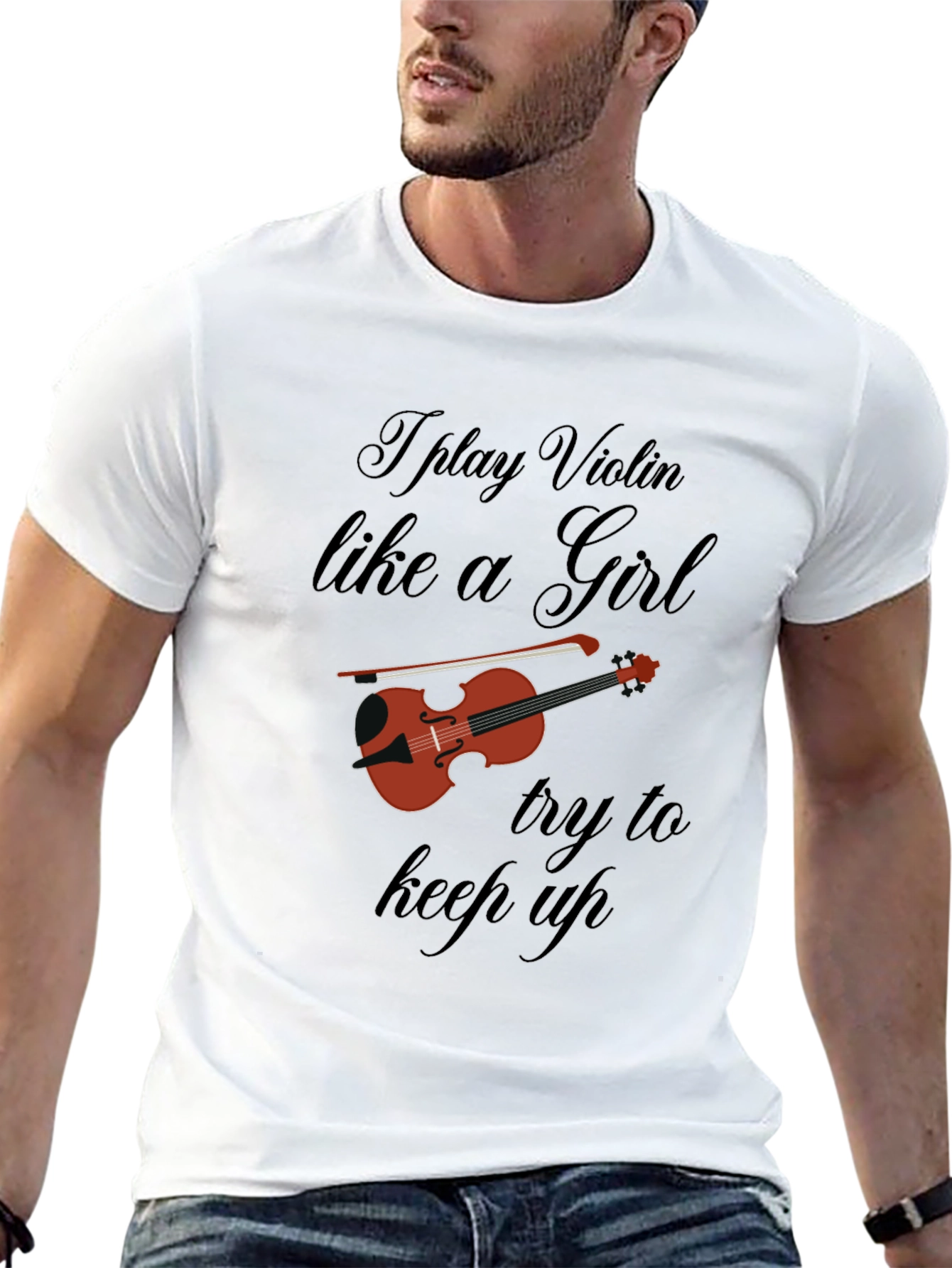 Violin Player Black T-Shirt - Funny Music Tee