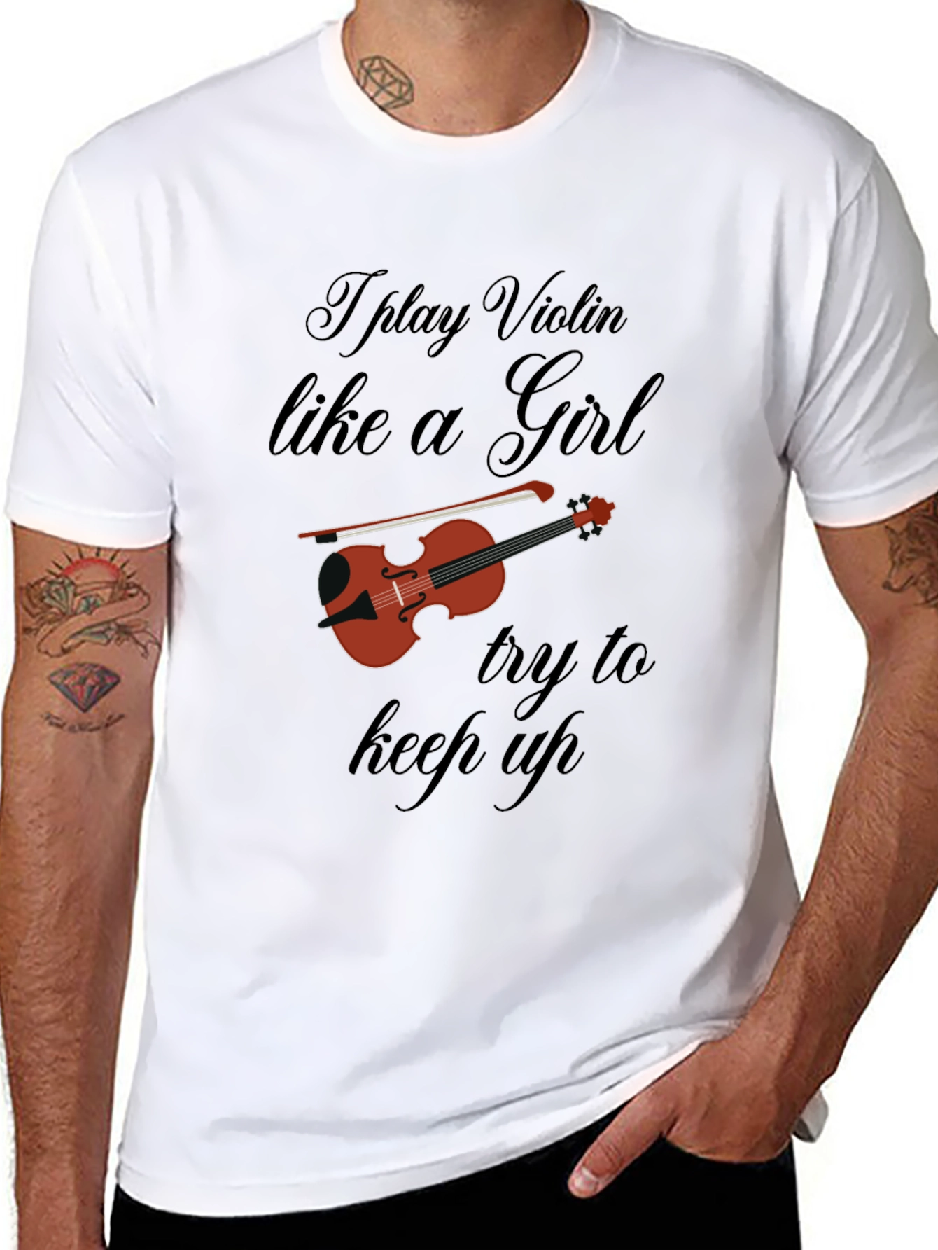 Violin Player Black T-Shirt - Funny Music Tee