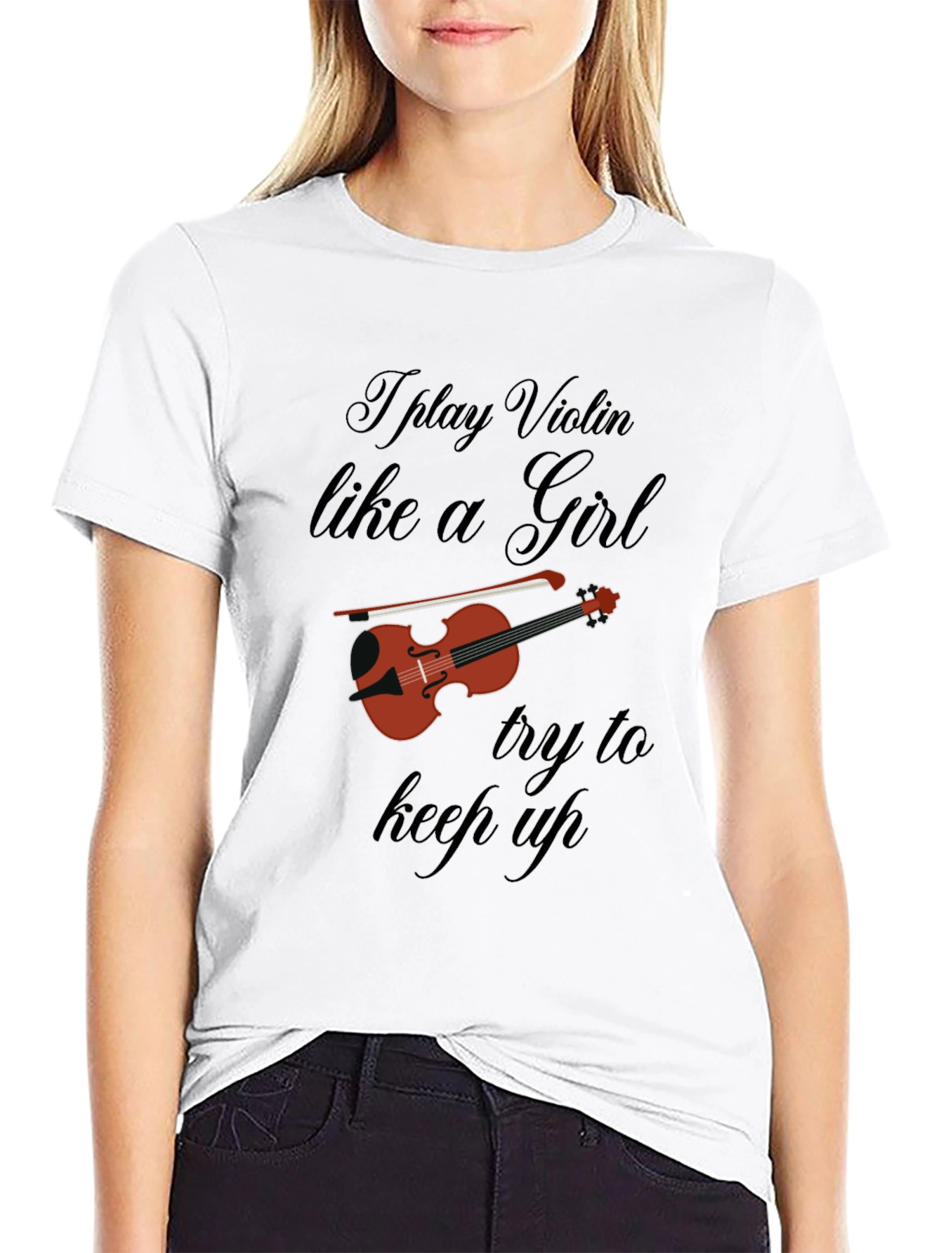 Violin Player Black T-Shirt - Funny Music Tee