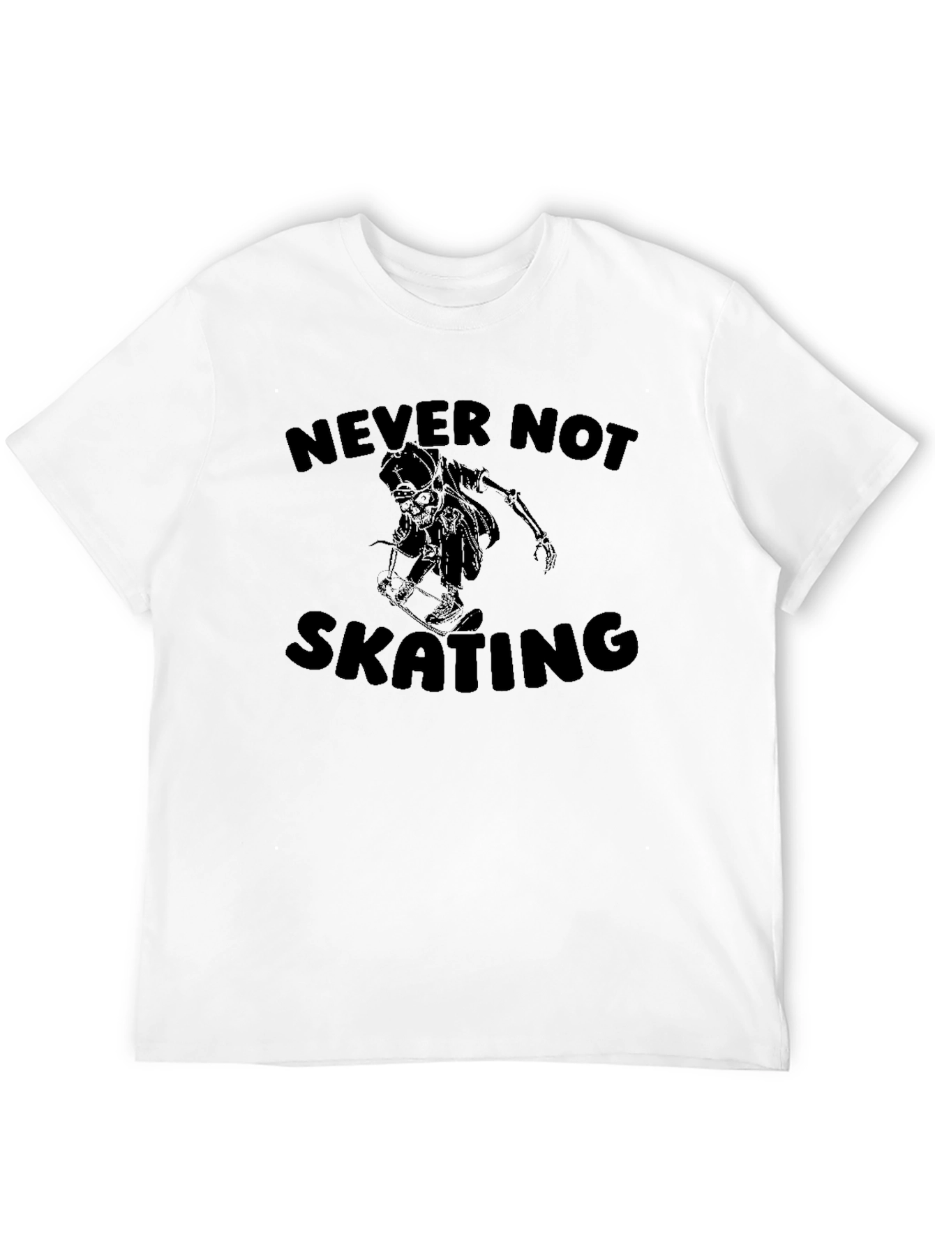 Never Not Skating Skeleton Graphic T-Shirt