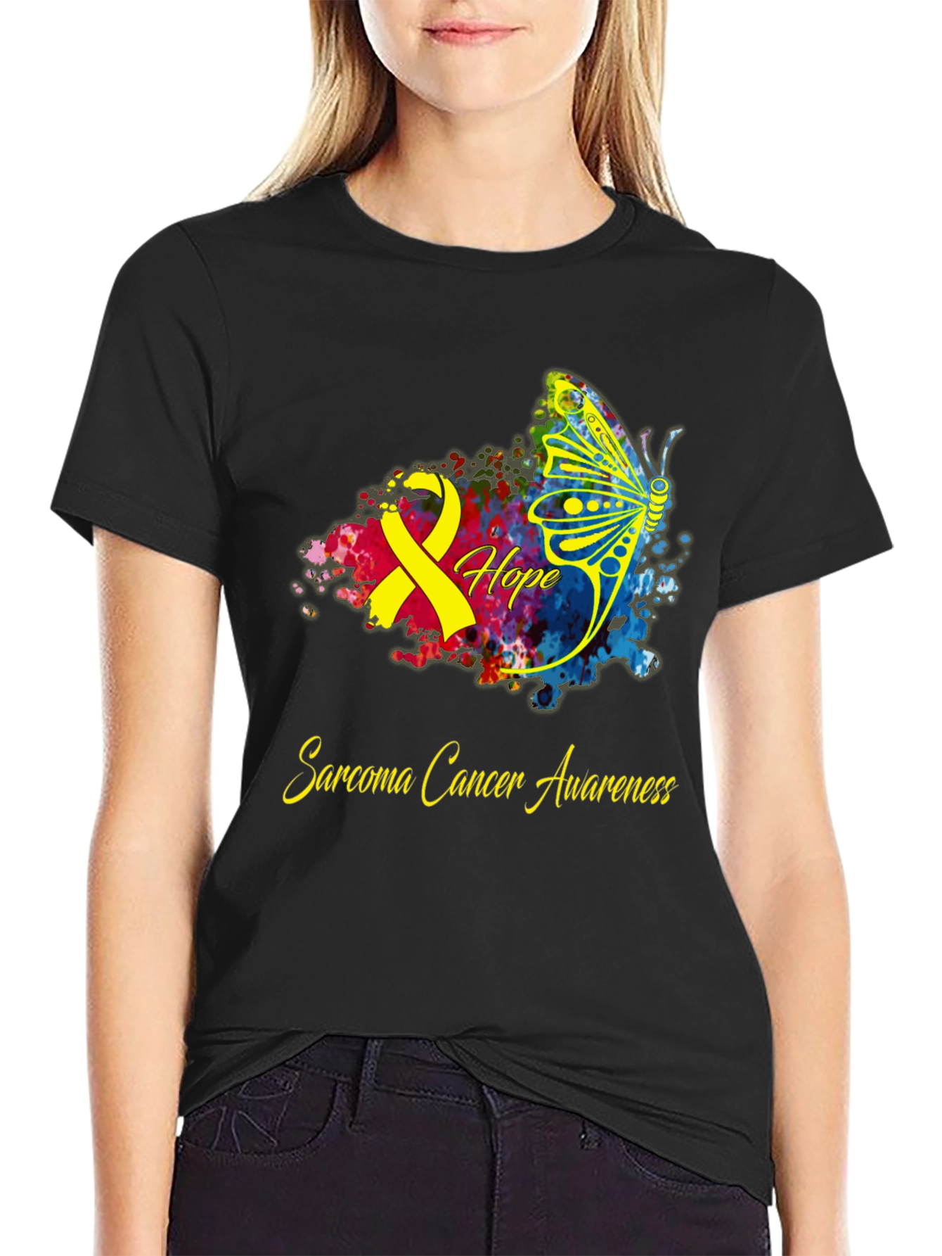 Sarcoma Cancer Awareness Butterfly T-Shirt