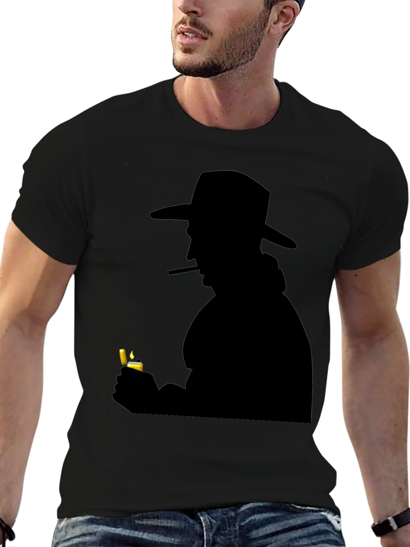 Silhouette Cowboy Lighter Black T-Shirt