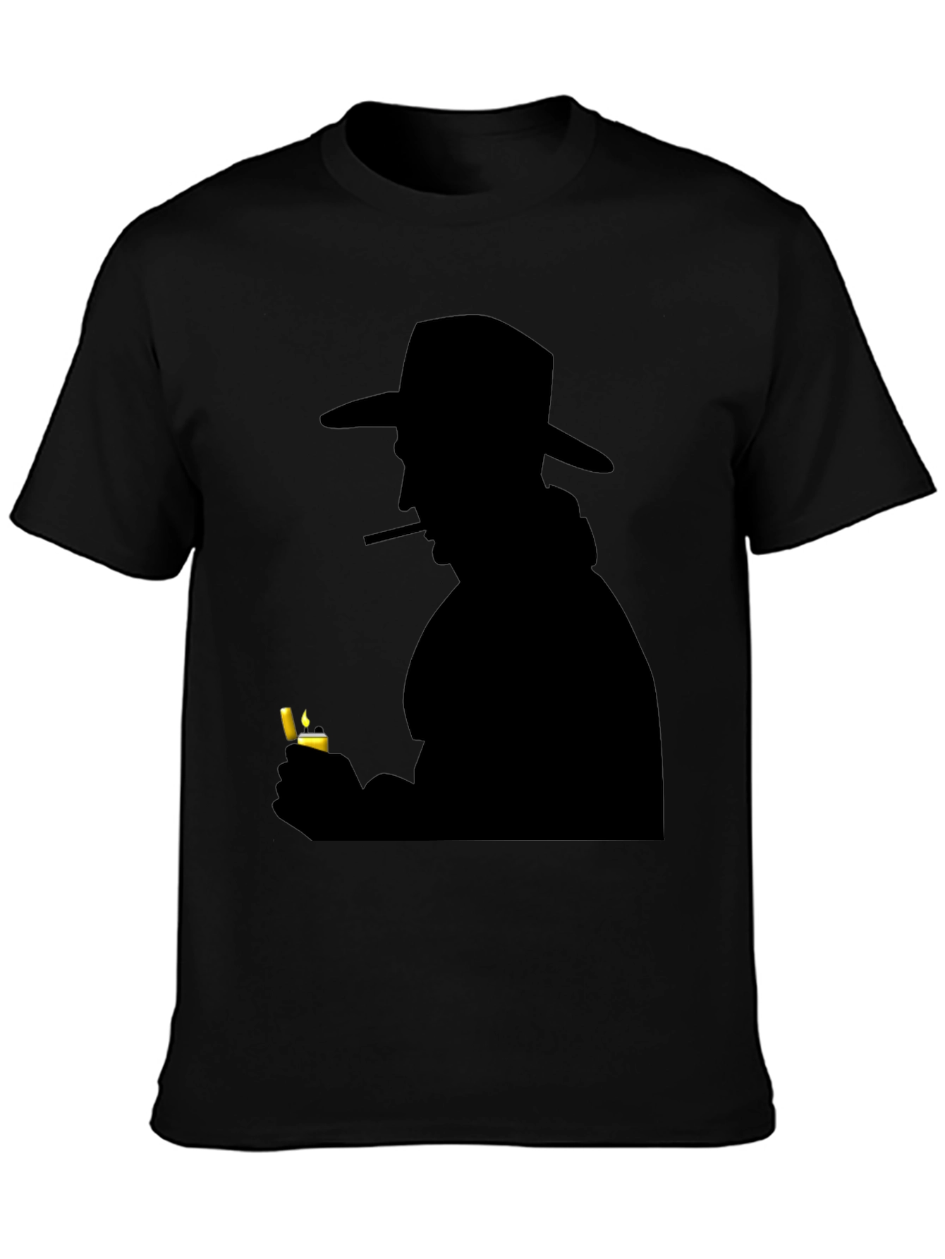 Silhouette Cowboy Lighter Black T-Shirt