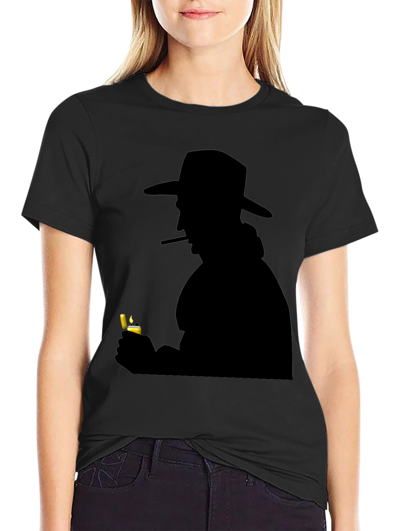 Silhouette Cowboy Lighter Black T-Shirt