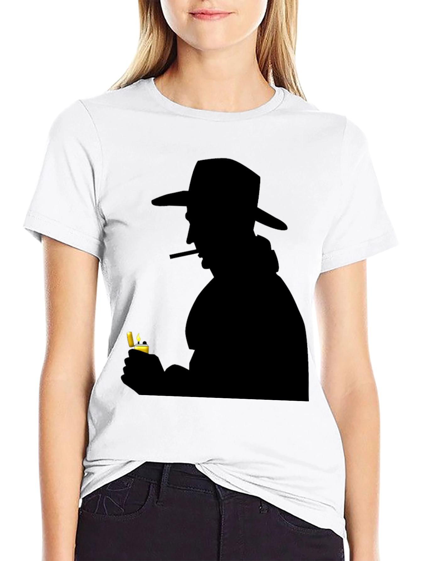 Silhouette Cowboy Lighter Black T-Shirt