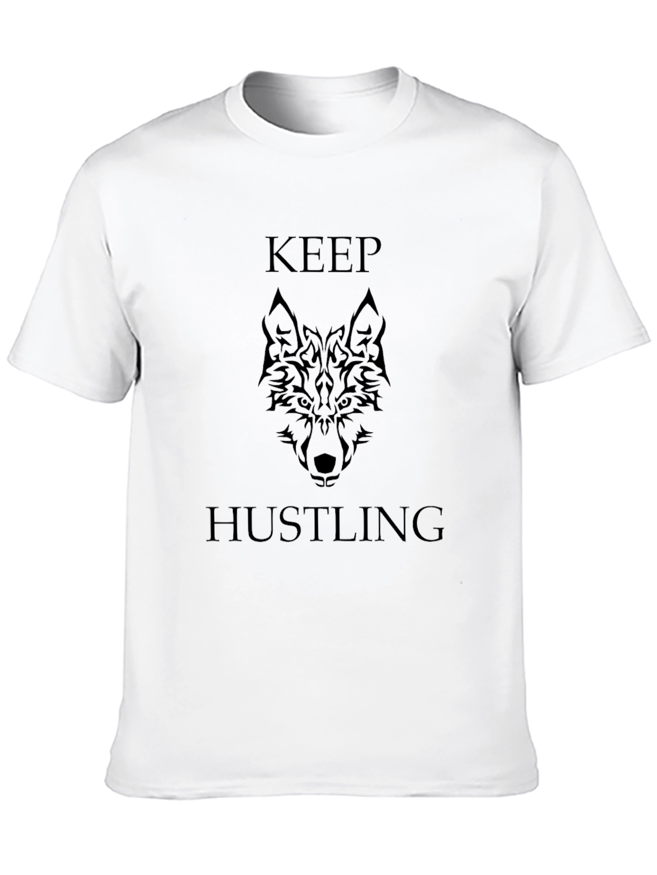 Keep Hustling Wolf Graphic Black T-Shirt