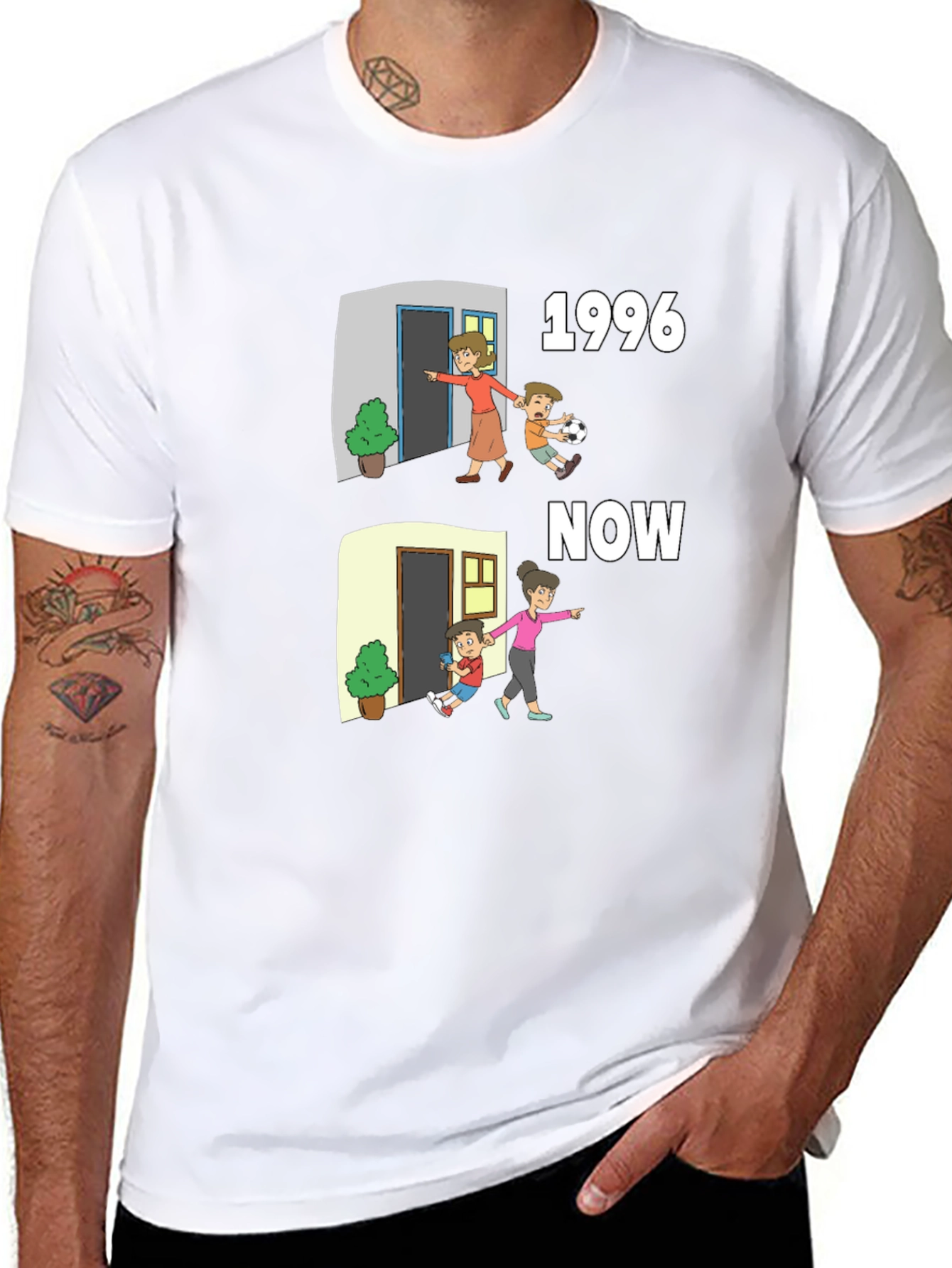 1996 vs Now Cartoon T-Shirt