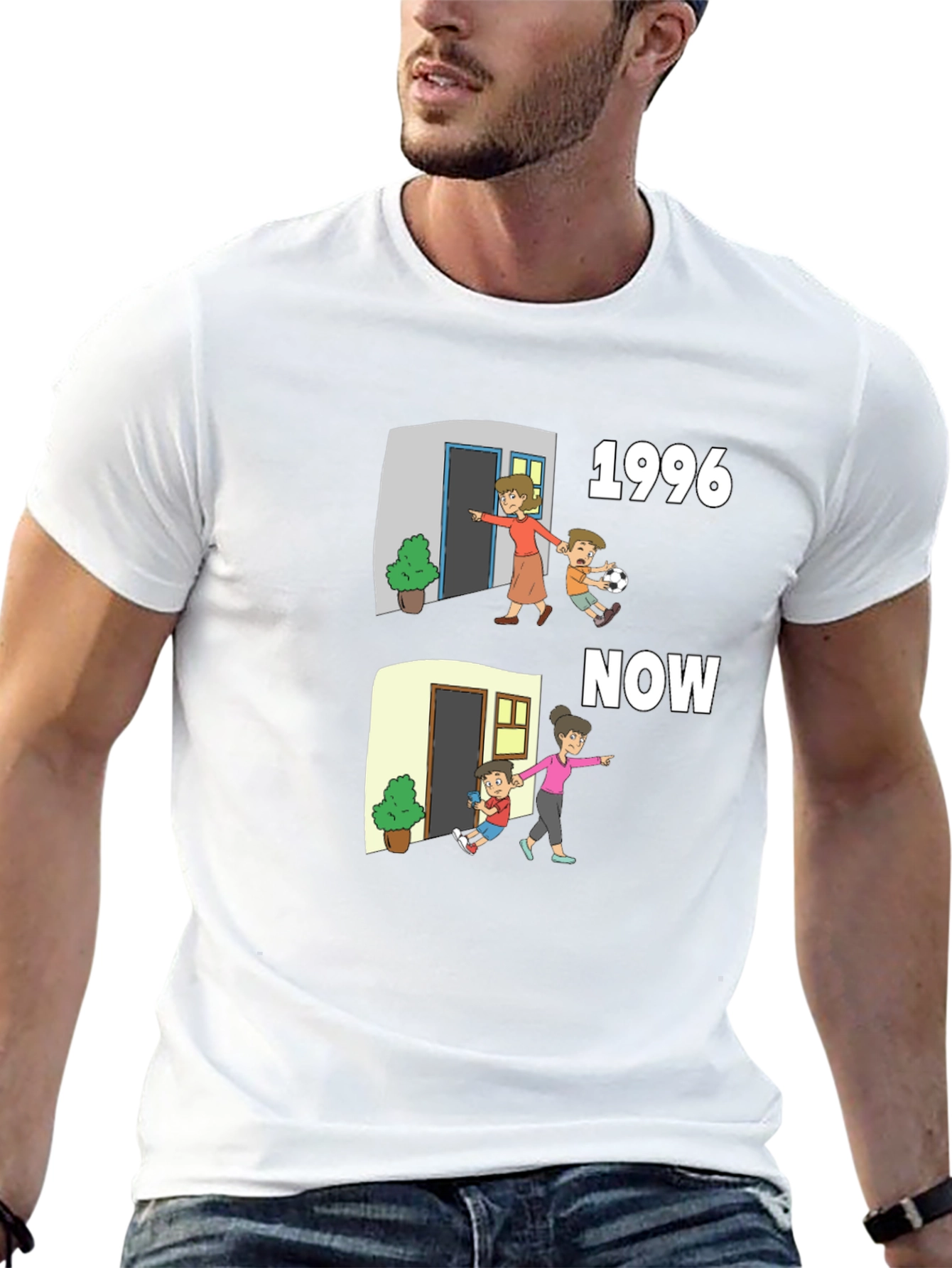 1996 vs Now Cartoon T-Shirt
