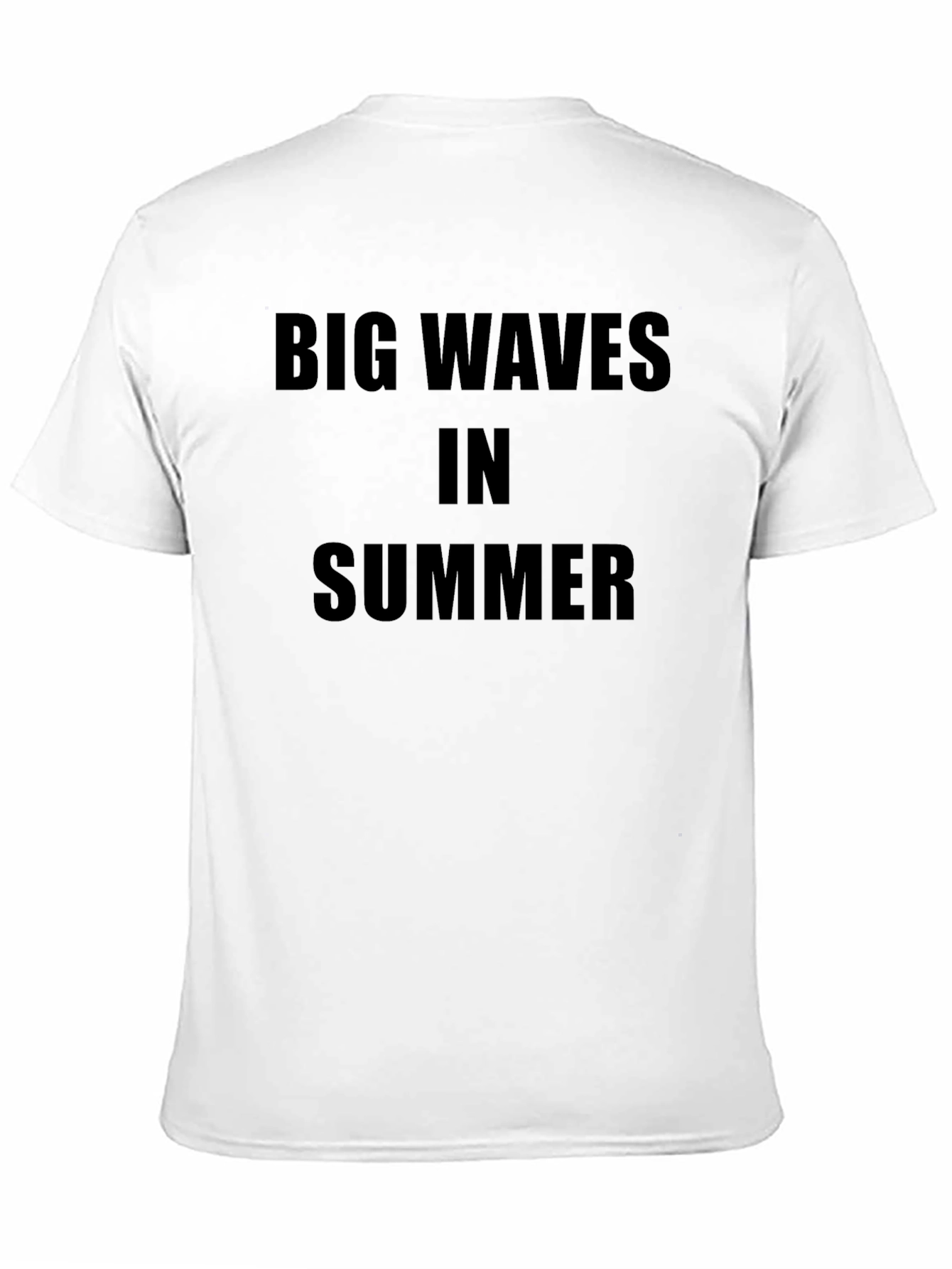 Big Waves in Summer Black Graphic T-Shirt