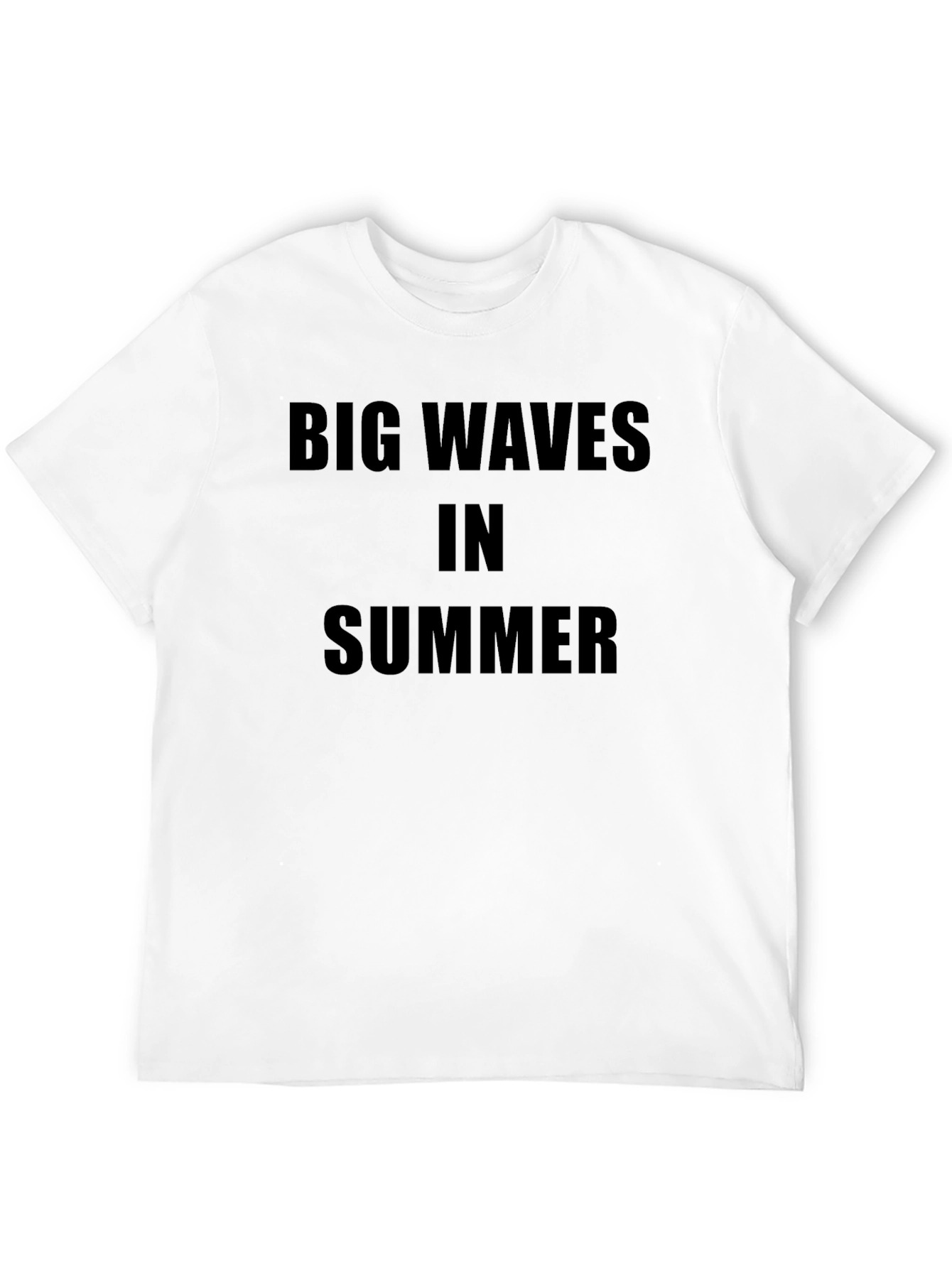 Big Waves in Summer Black Graphic T-Shirt