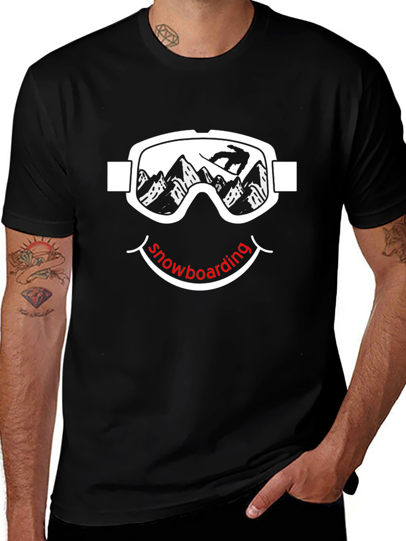 Snowboarding Smiley Face T-Shirt