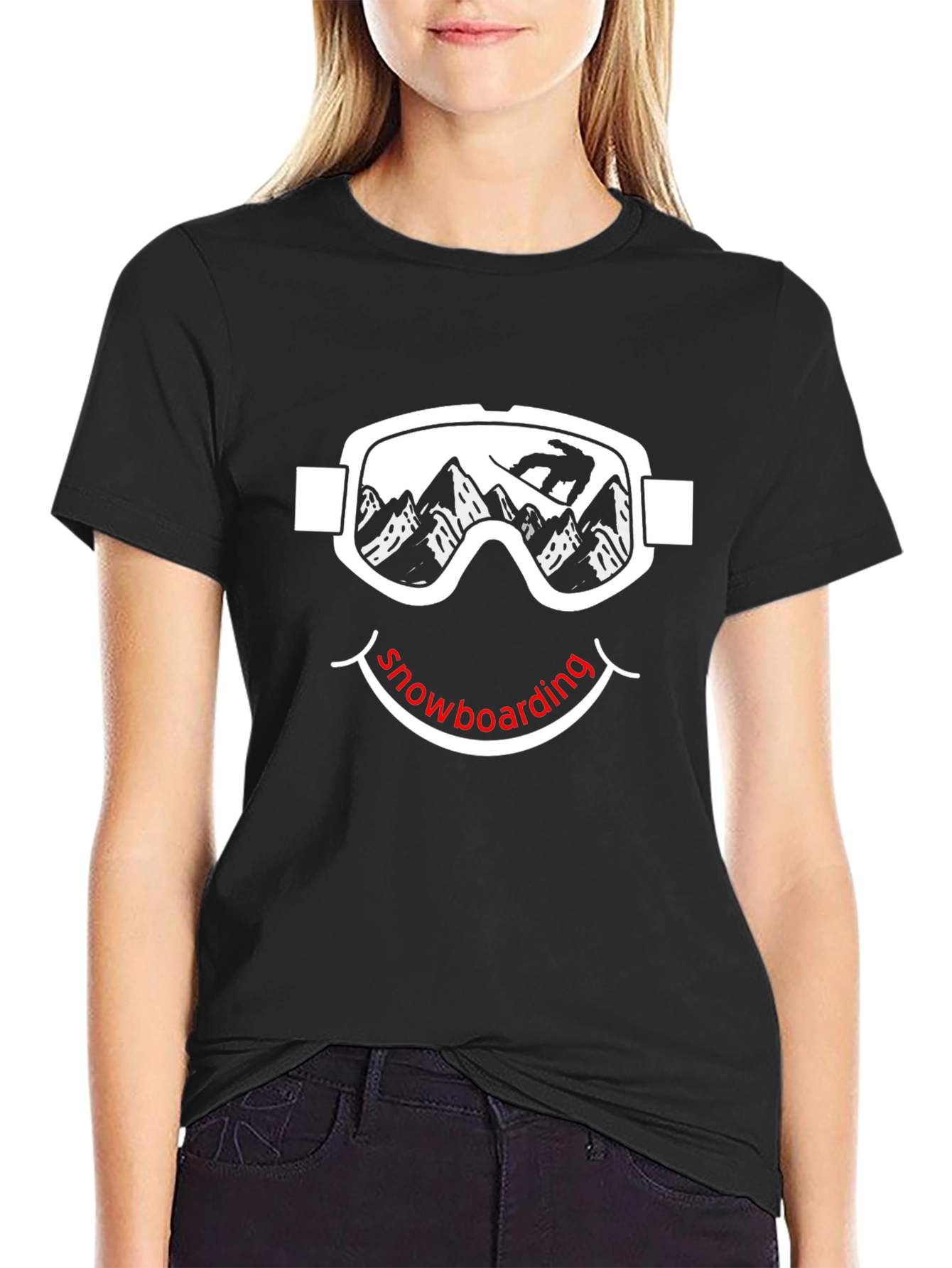 Snowboarding Smiley Face T-Shirt