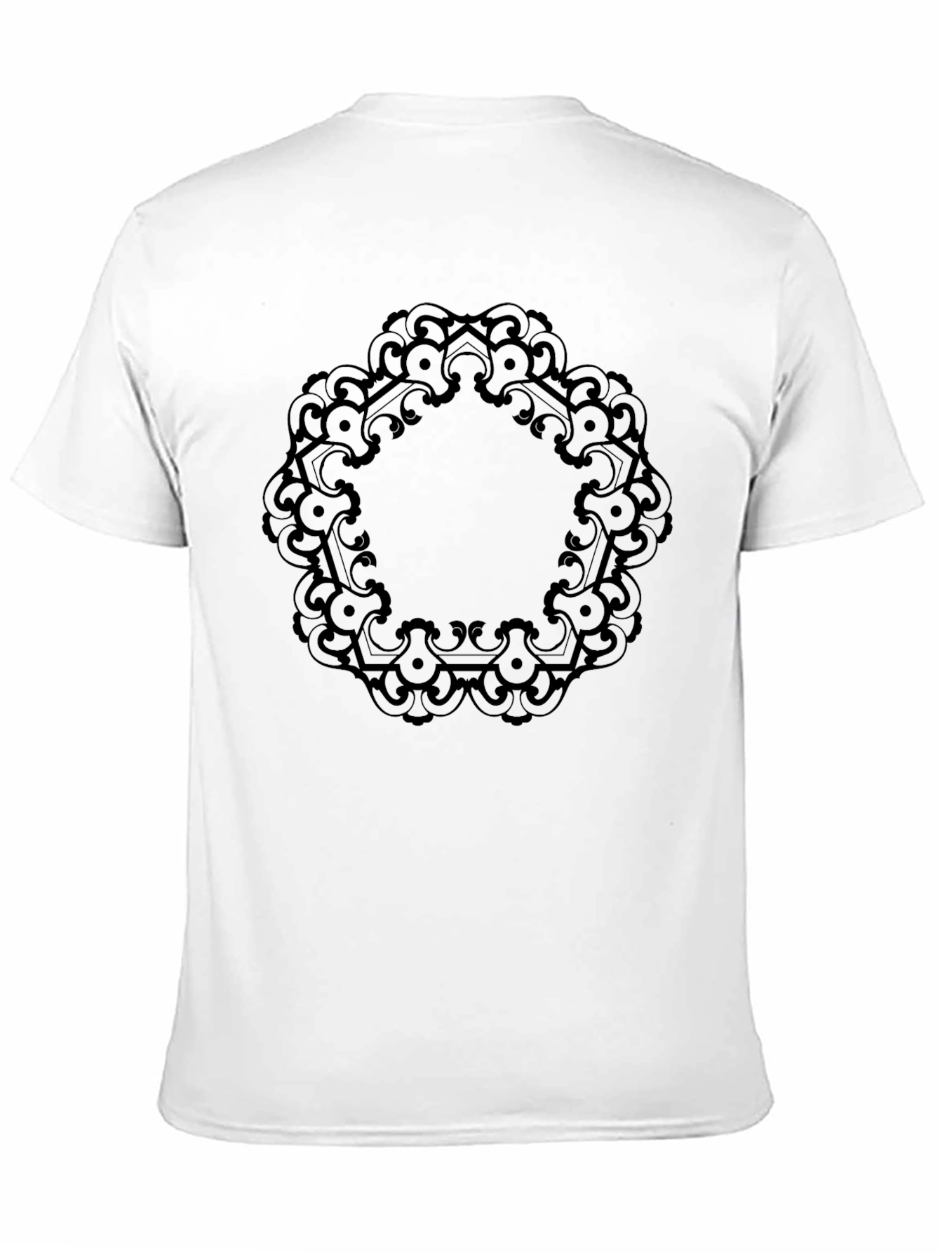 Black T-Shirt with Mandala Design