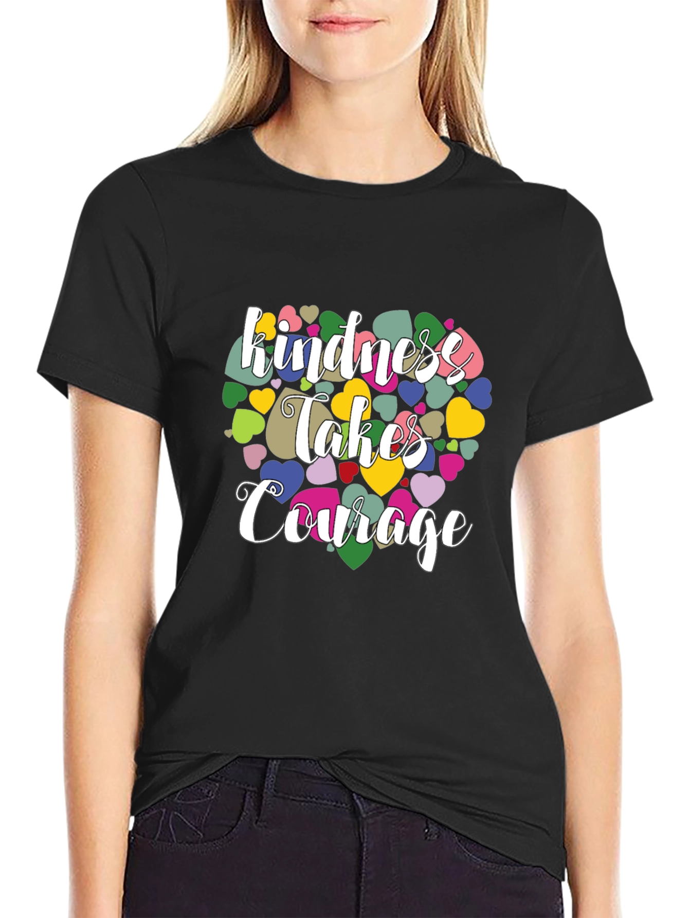 Kindness Takes Courage Black Graphic T-Shirt