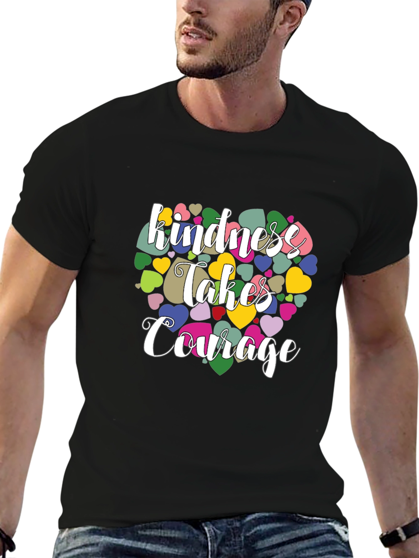 Kindness Takes Courage Black Graphic T-Shirt