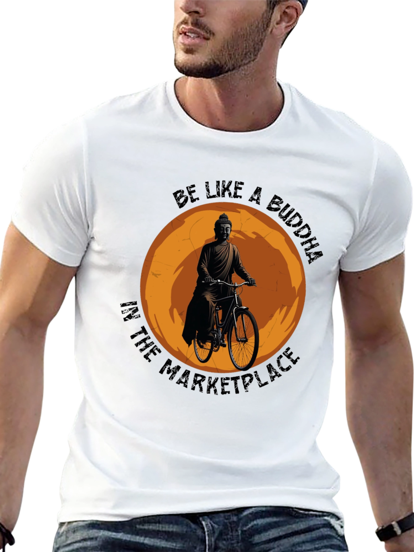 Buddha on Bike Graphic T-Shirt - Meditative Style