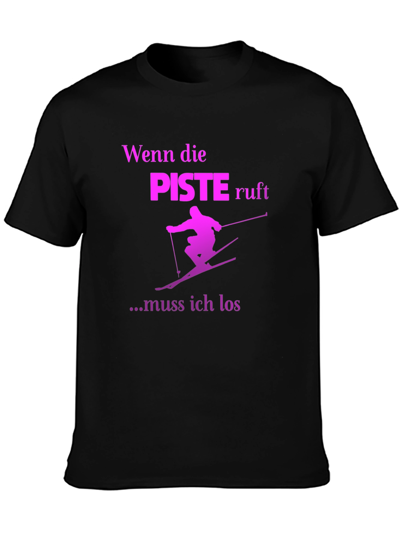 Ski Piste Calling T-Shirt - Black