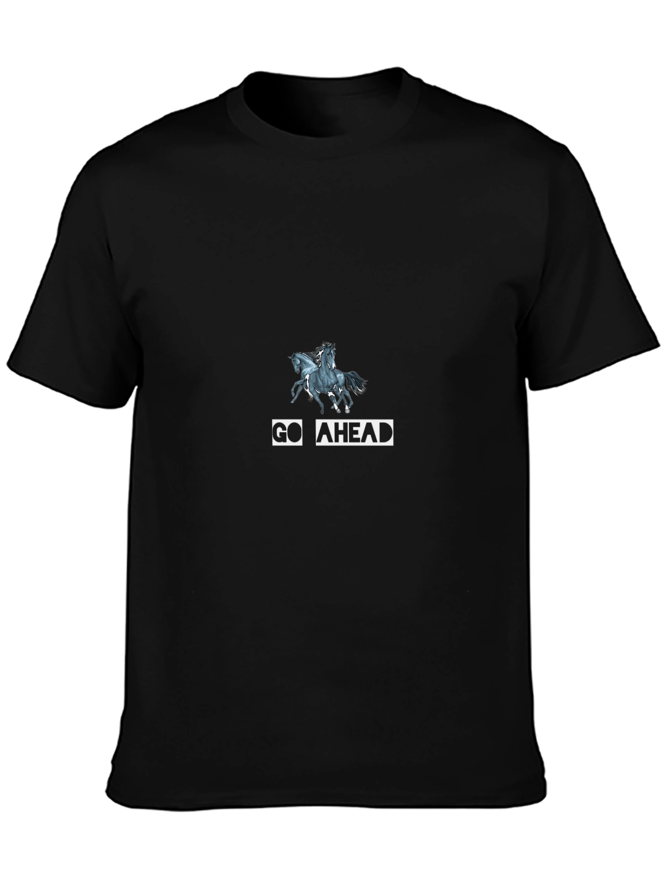 Go Ahead Horse Graphic Tee - Black